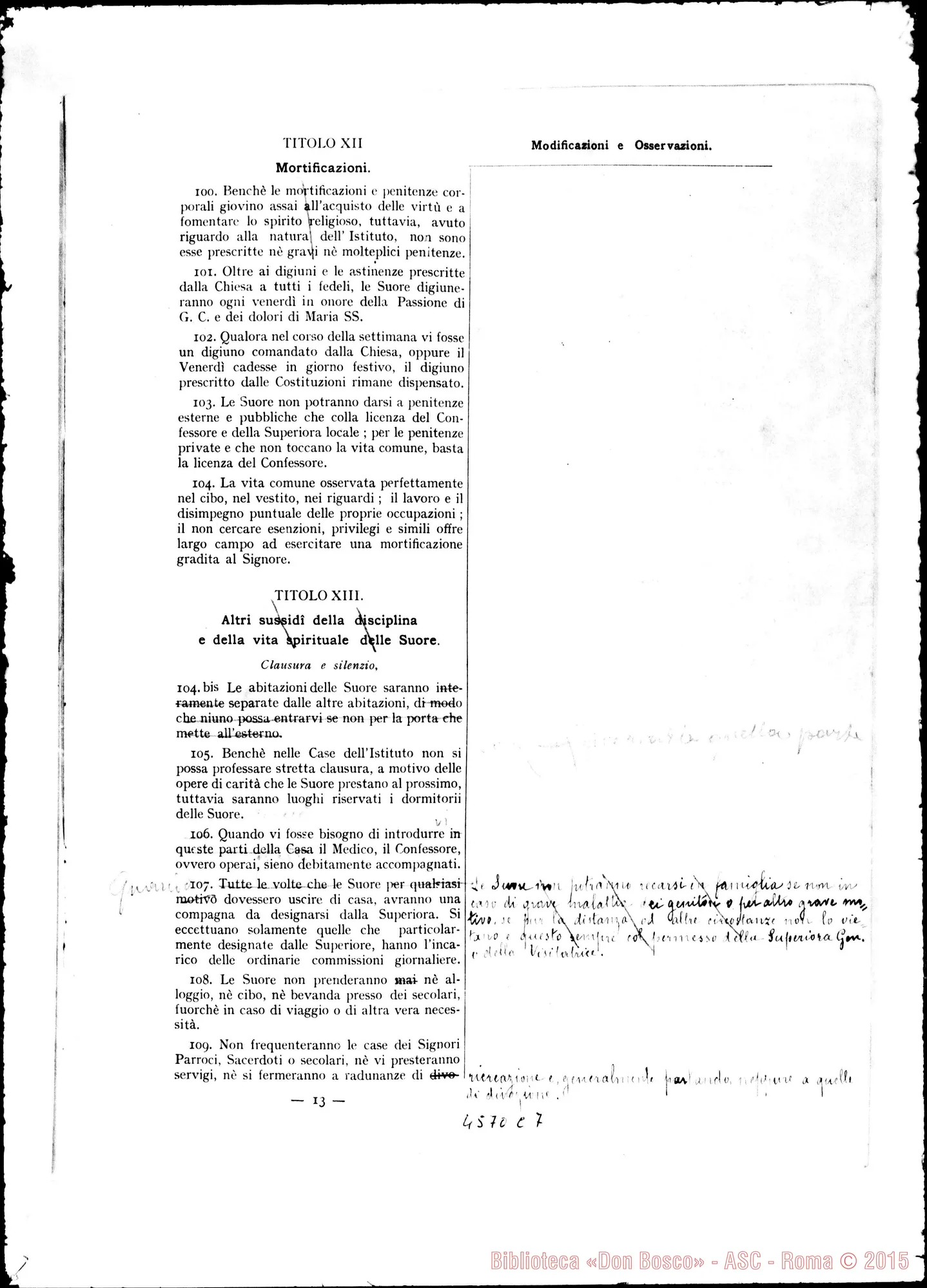 Fotogramma C 7 — Copia stampata con il Decreto del 1890, con correzioni ms.