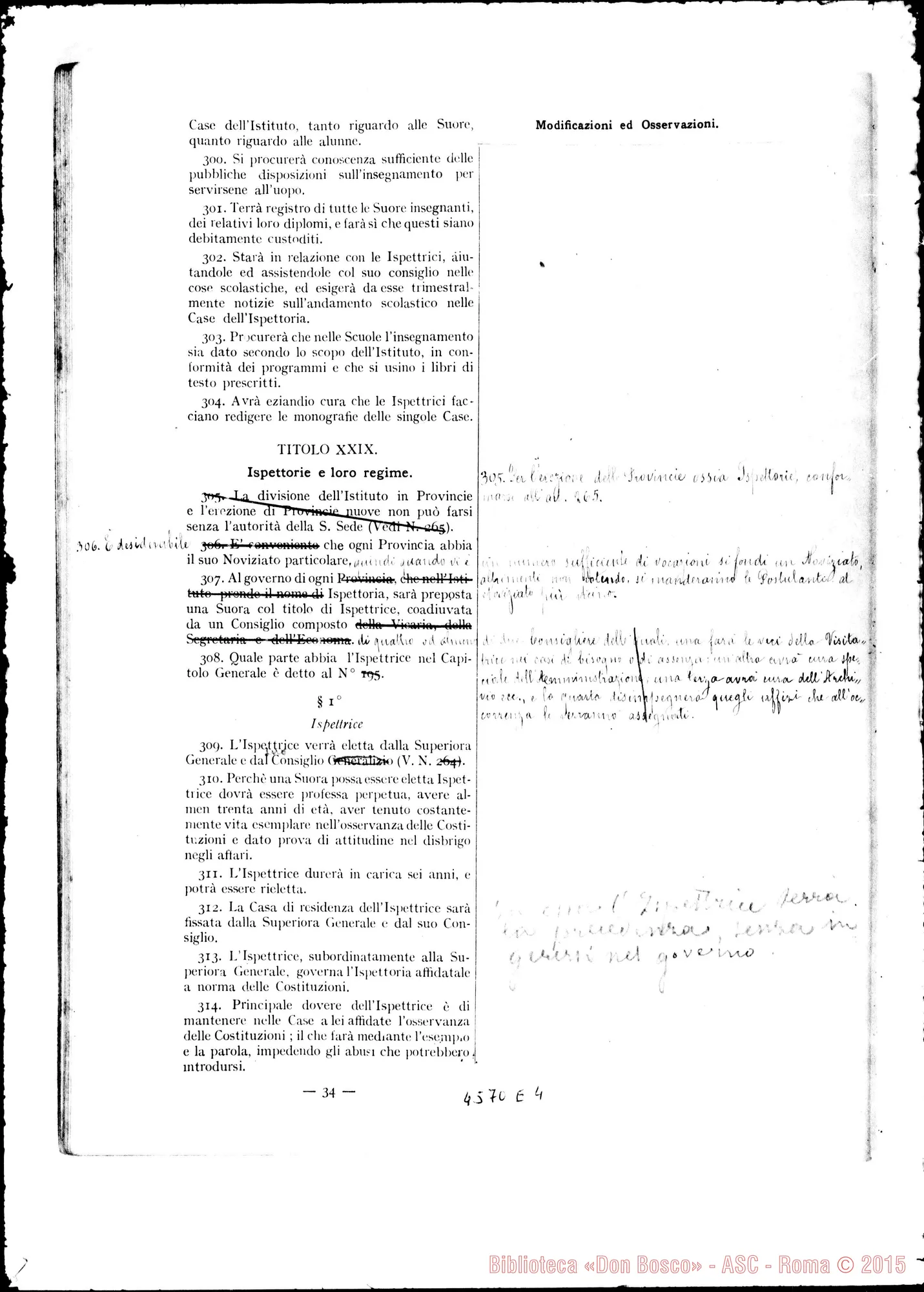 Fotogramma E 4 — Copia stampata con il Decreto del 1890, con correzioni ms.