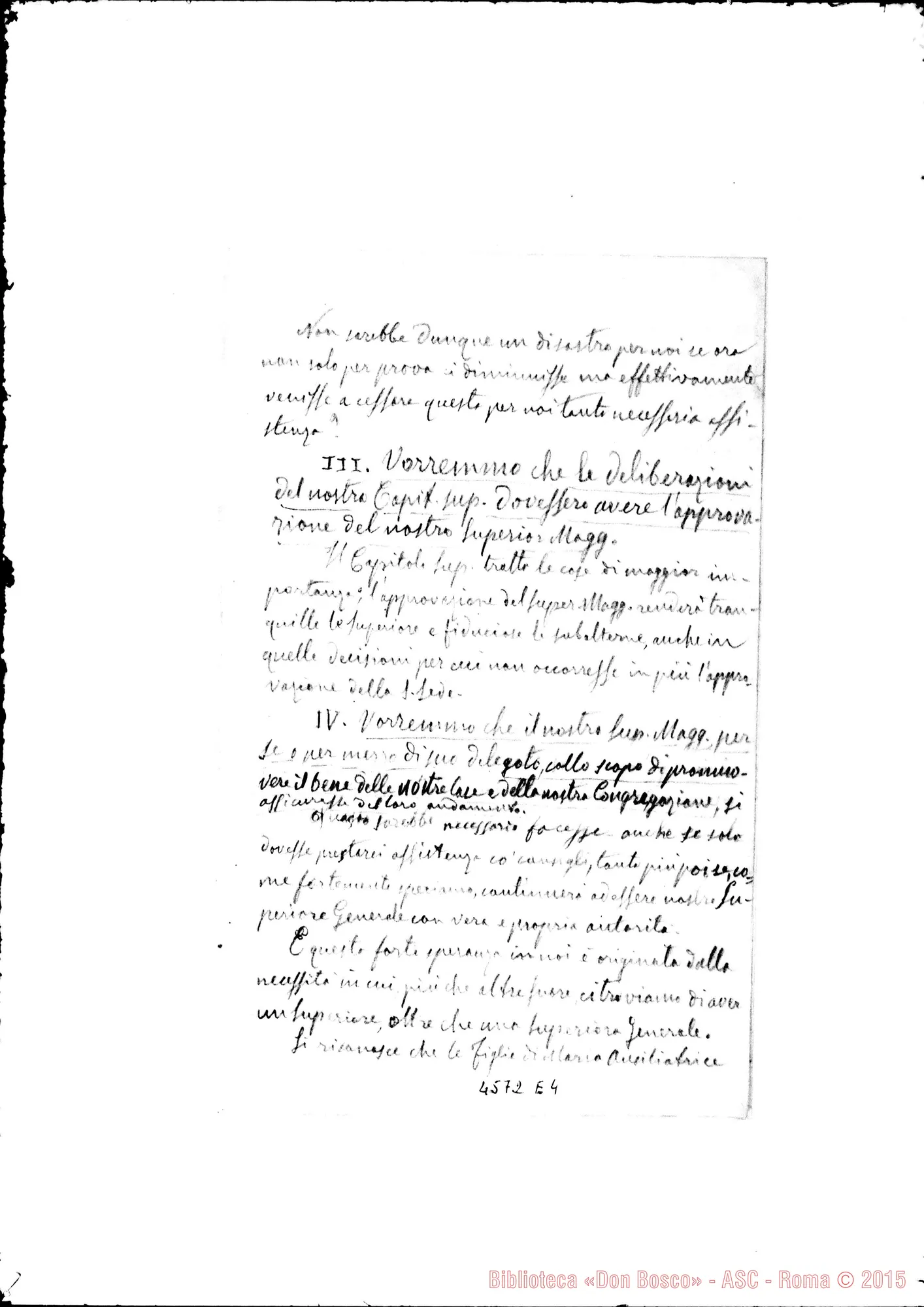 Fotogramma E 4 — Promemoria: note per un ricorso. Ms. di Don Bretto