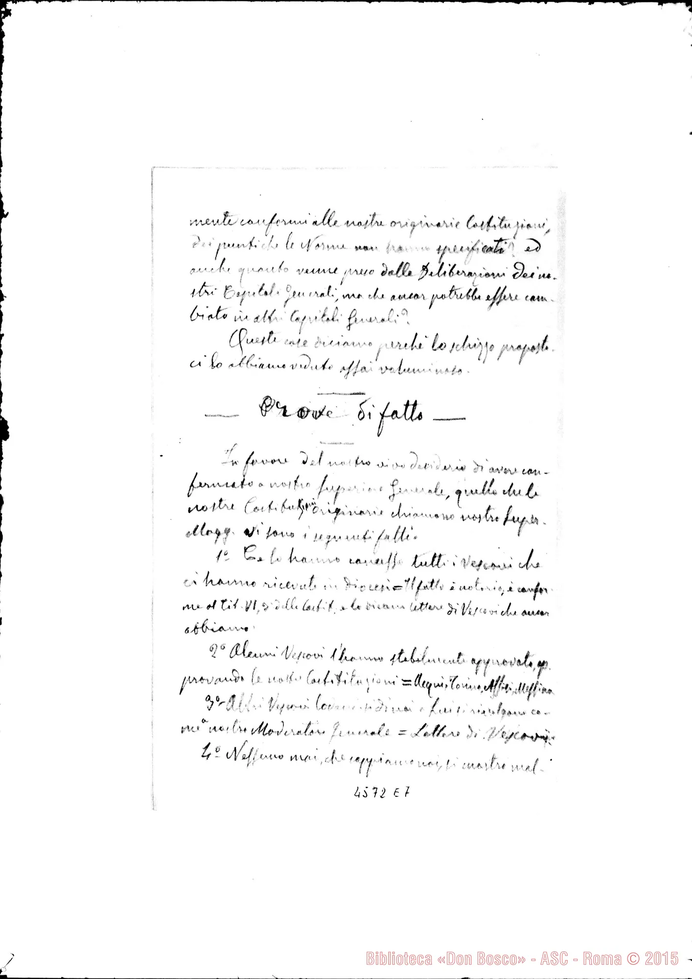 Fotogramma E 7 — Promemoria: note per un ricorso. Ms. di Don Bretto