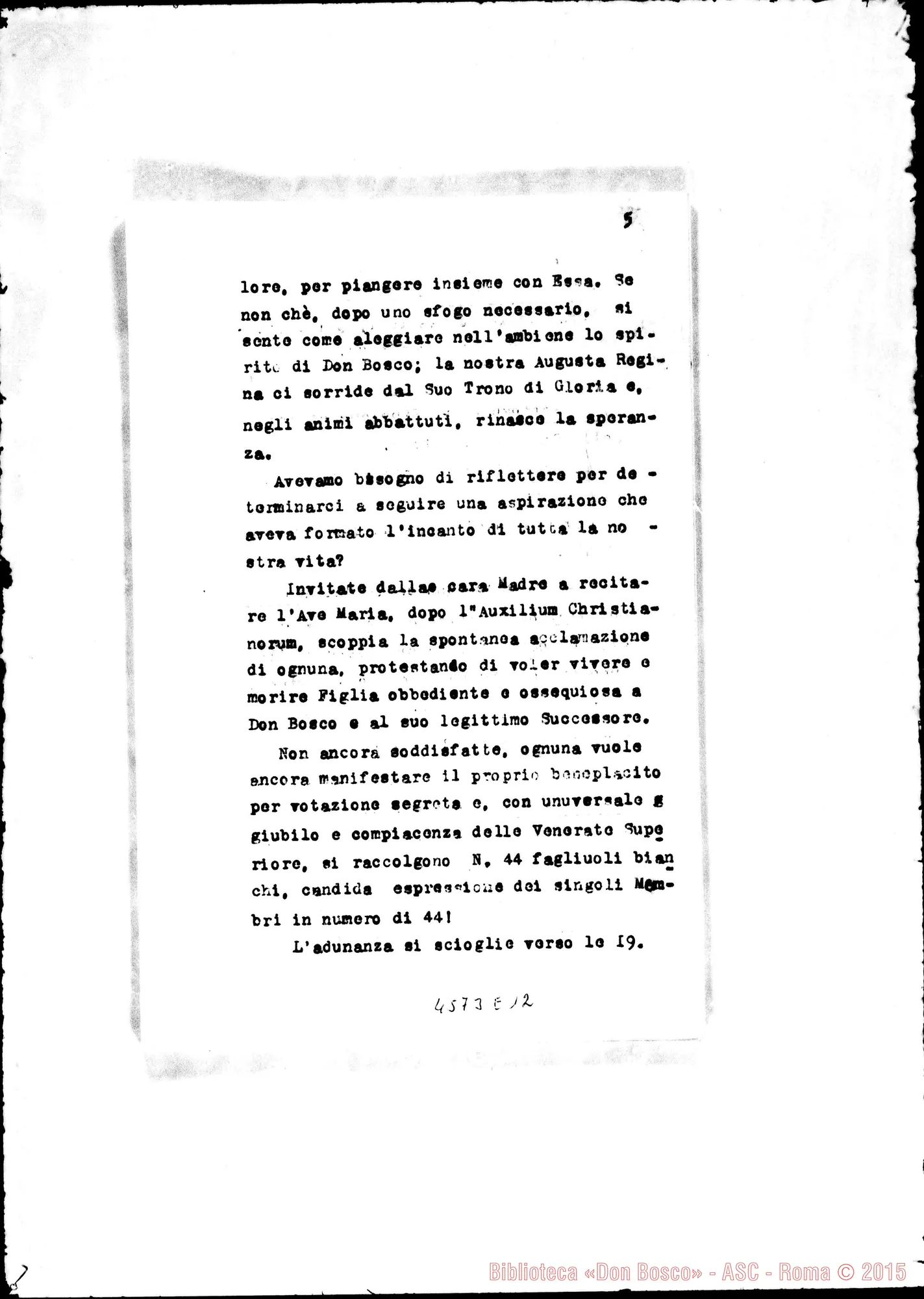 Fotogramma E 12 — Memorie intíme. Cronaca del Capitolo E dell’affare della separazione dai Salesiani. Dal 1-09-1905 fino al 16-09-1912. Copia dt.