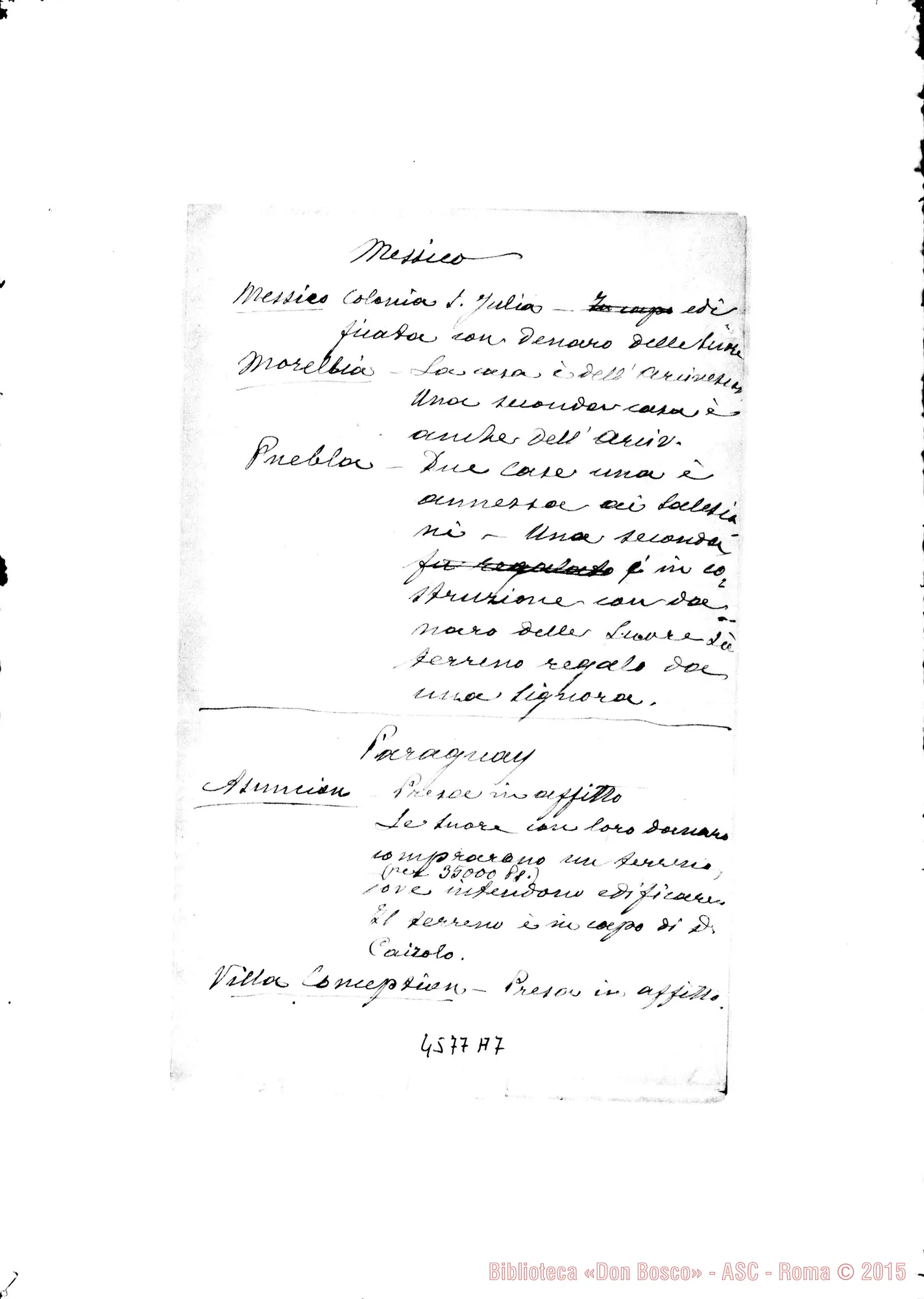 Fotogramma A 7 — Don Rinaldi-Ispettore del Messico. Chiede dati riguardo alle Case delle F.M.A.. Torino, 21-09-1905. All. risposte
