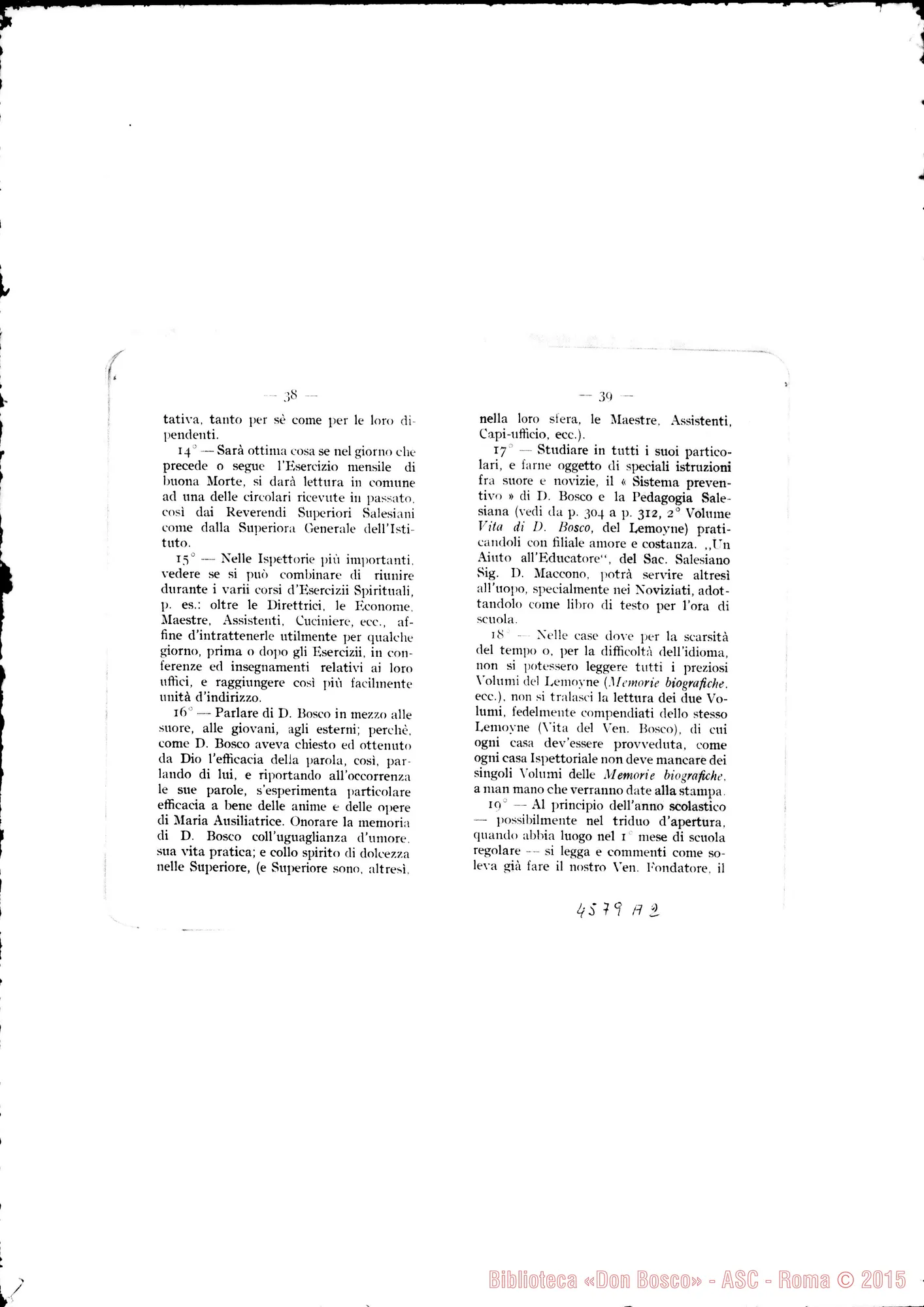 Fotogramma A 2 — Deliberazioni del VII Capitolo Generale. Stampato 1914