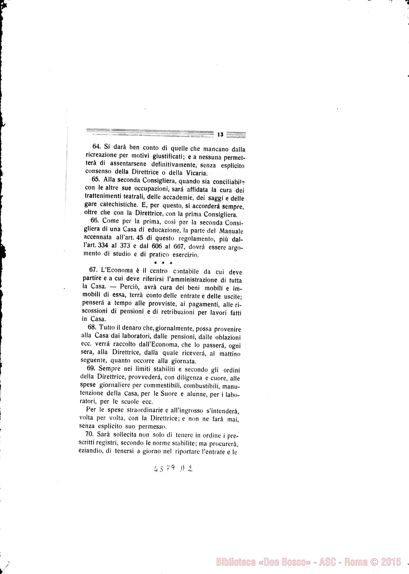 Fotogramma D 2 — Norme Regolamentari proposte ad esperimentum dal Capitolo Generale Vili. Stampato 1922