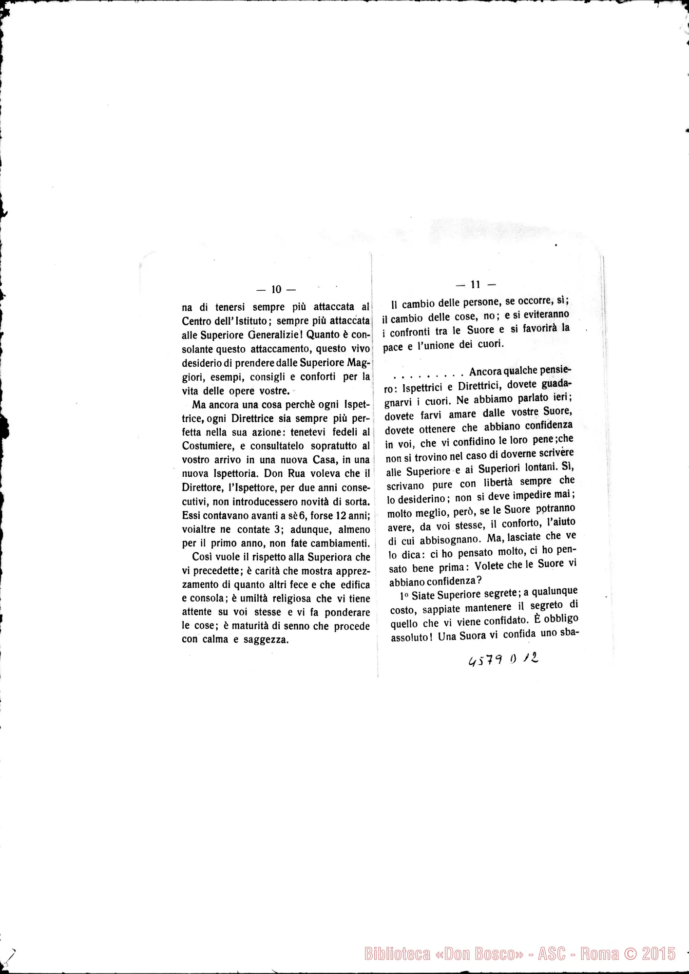 Fotogramma D 12 — Risposte, Istruzioni, Esortazioni del Sig. D. Rinaldi, Delegato Apostolico. Stampato 1922