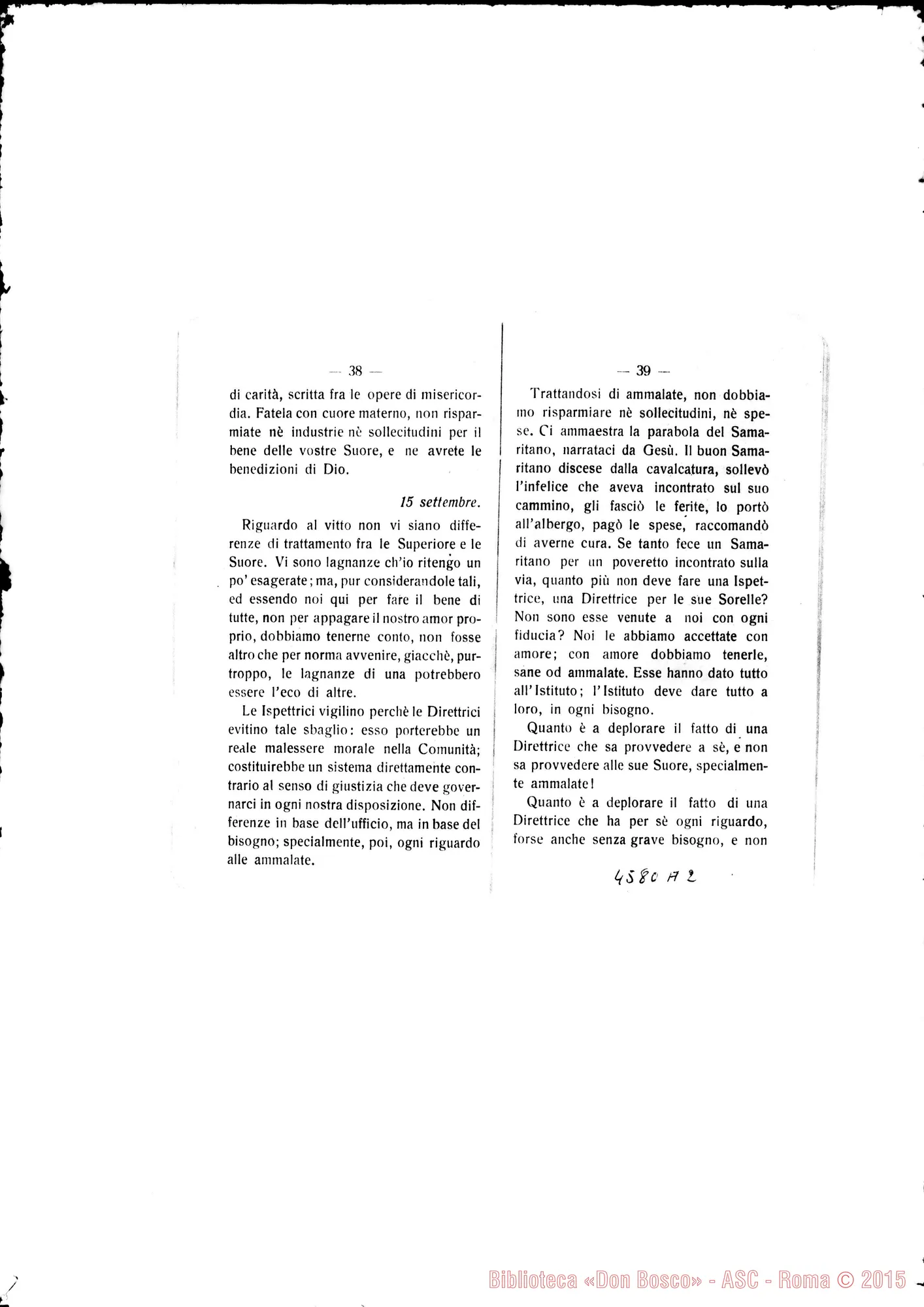 Fotogramma A 2 — Risposte, Istruzioni, Esortazioni del Sig. D. Rinaldi, Delegato Apostolico. Stampato 1922