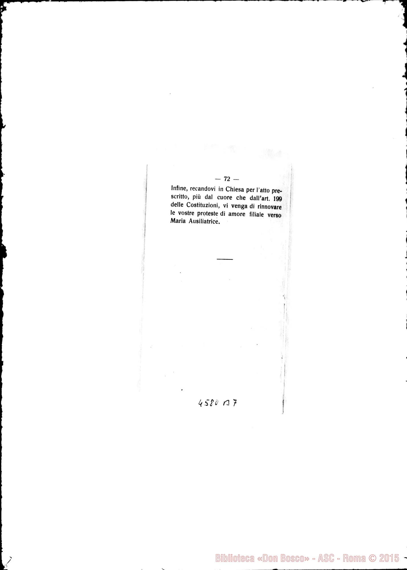 Fotogramma B 7 — Risposte, Istruzioni, Esortazioni del Sig. D. Rinaldi, Delegato Apostolico. Stampato 1922