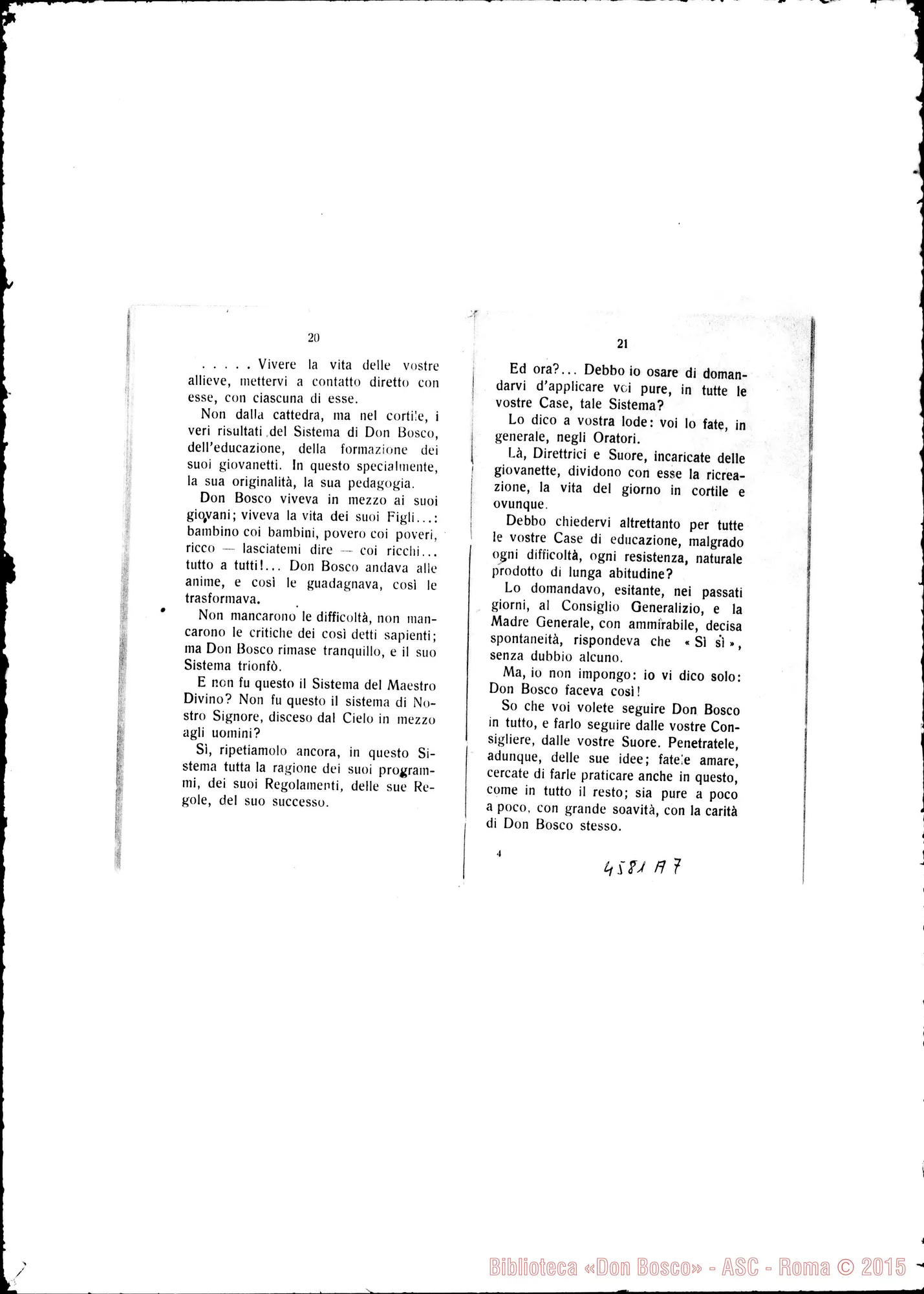 Fotogramma A 7 — Don Filippo Rinaldi: Esortazioni, Istruzioni, Risposte nel IX Cap. Gen. delle Suore. Stampato, 1928