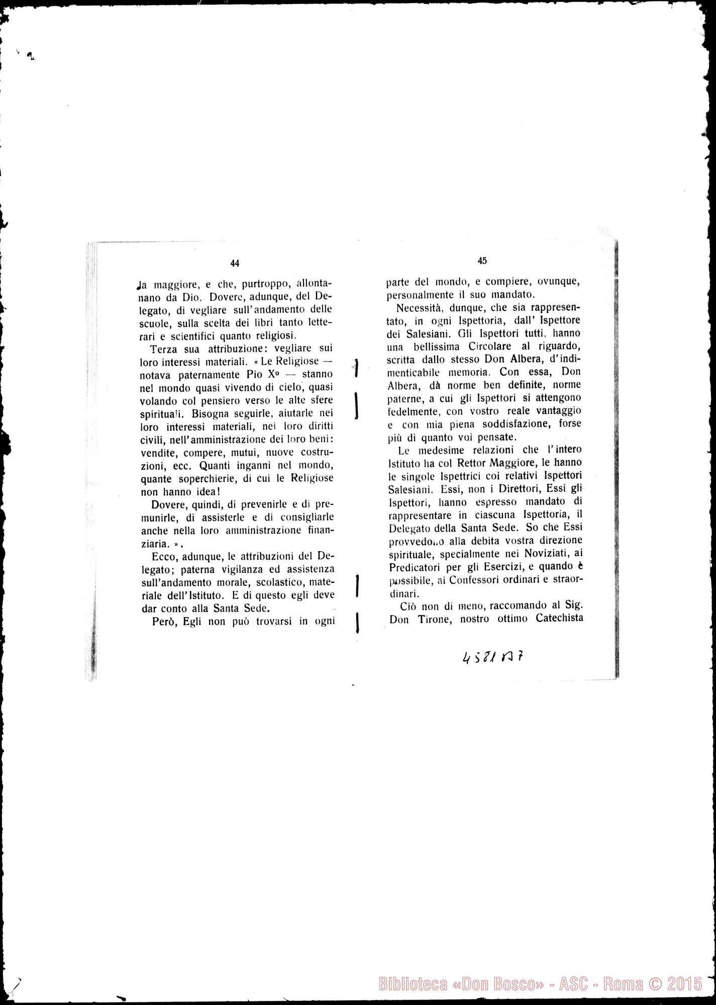 Fotogramma B 7 — Don Filippo Rinaldi: Esortazioni, Istruzioni, Risposte nel IX Cap. Gen. delle Suore. Stampato, 1928