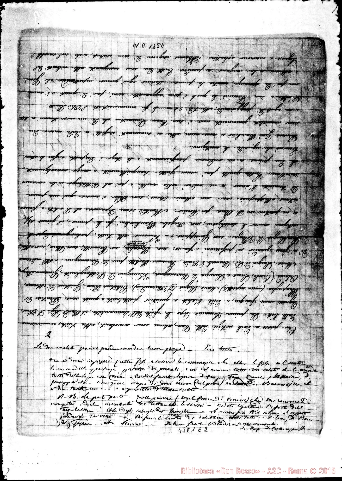 Fotogramma E 2 — M. Mazzarello-D. Cagliero. Mornese, 29-12-1875. Ms. allogr.. Segue lett. di D. Costamagna A D. Cagliero