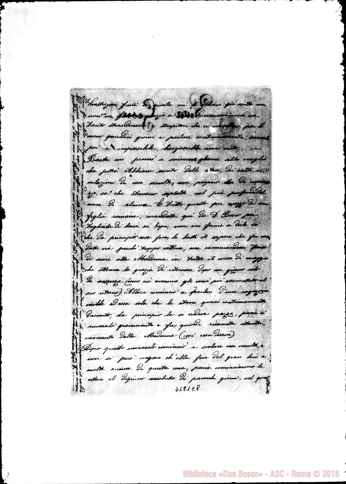 Fotogramma E 8 — M. Mazzarello-D. Cagliero. Mornese, 8-07-1876. Ms. allogr.