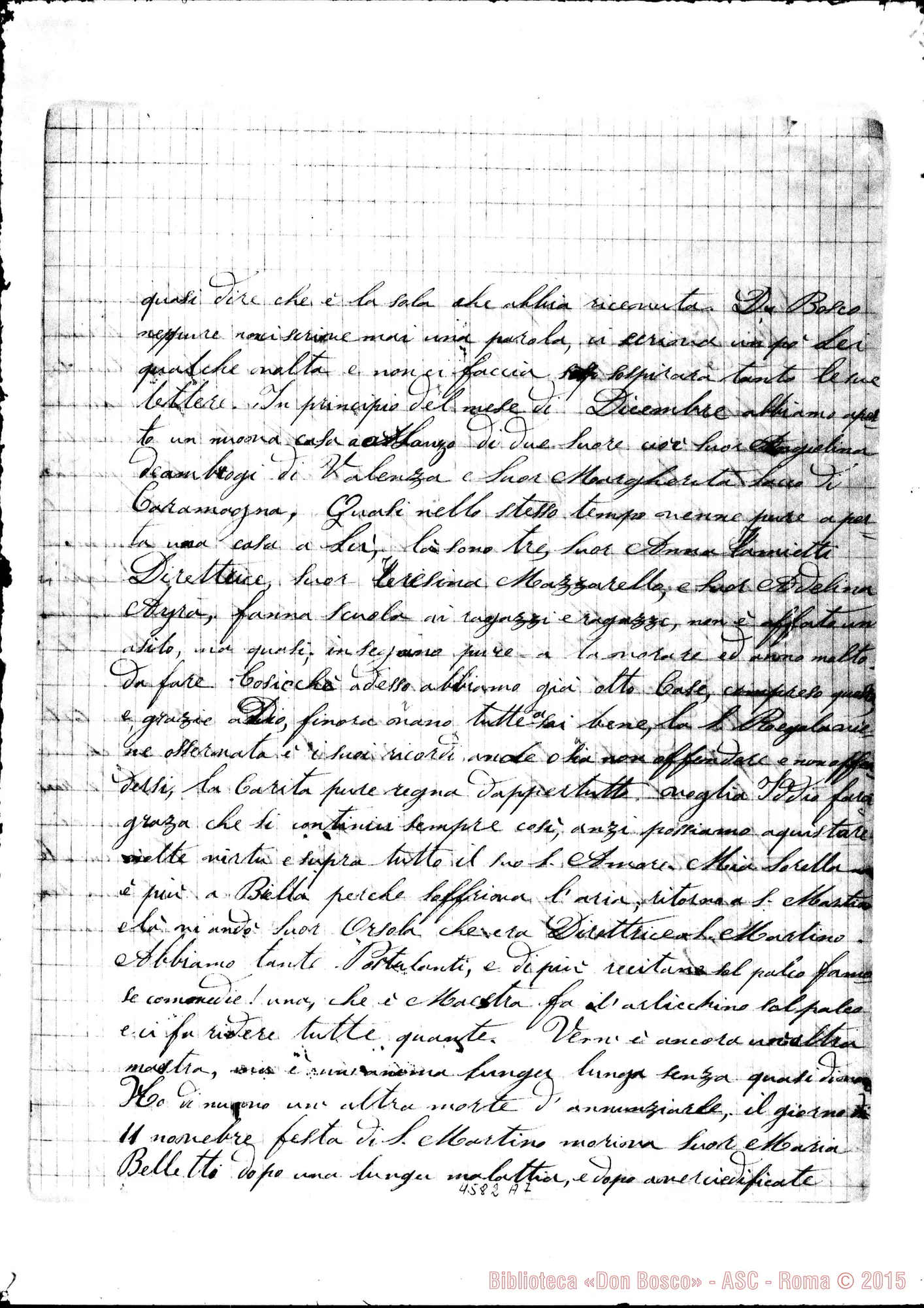 Fotogramma A 7 — M. Mazzarello-D. Cagliero. Il 27-12-1876. Ms. autogr. Postilla di Sr. Mosca