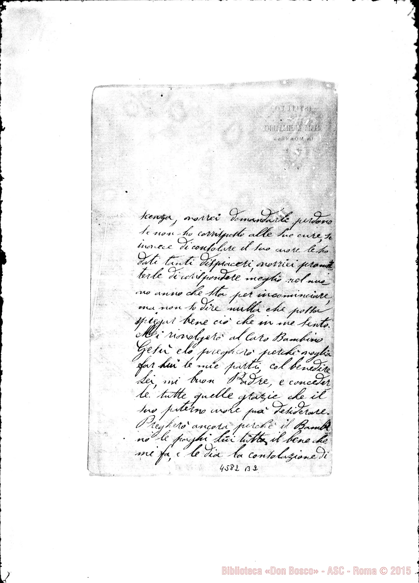 Fotogramma B 2 — M. Mazzarello-D. Lemoyne. Mornese, die. [1876]. Ms. autogr.