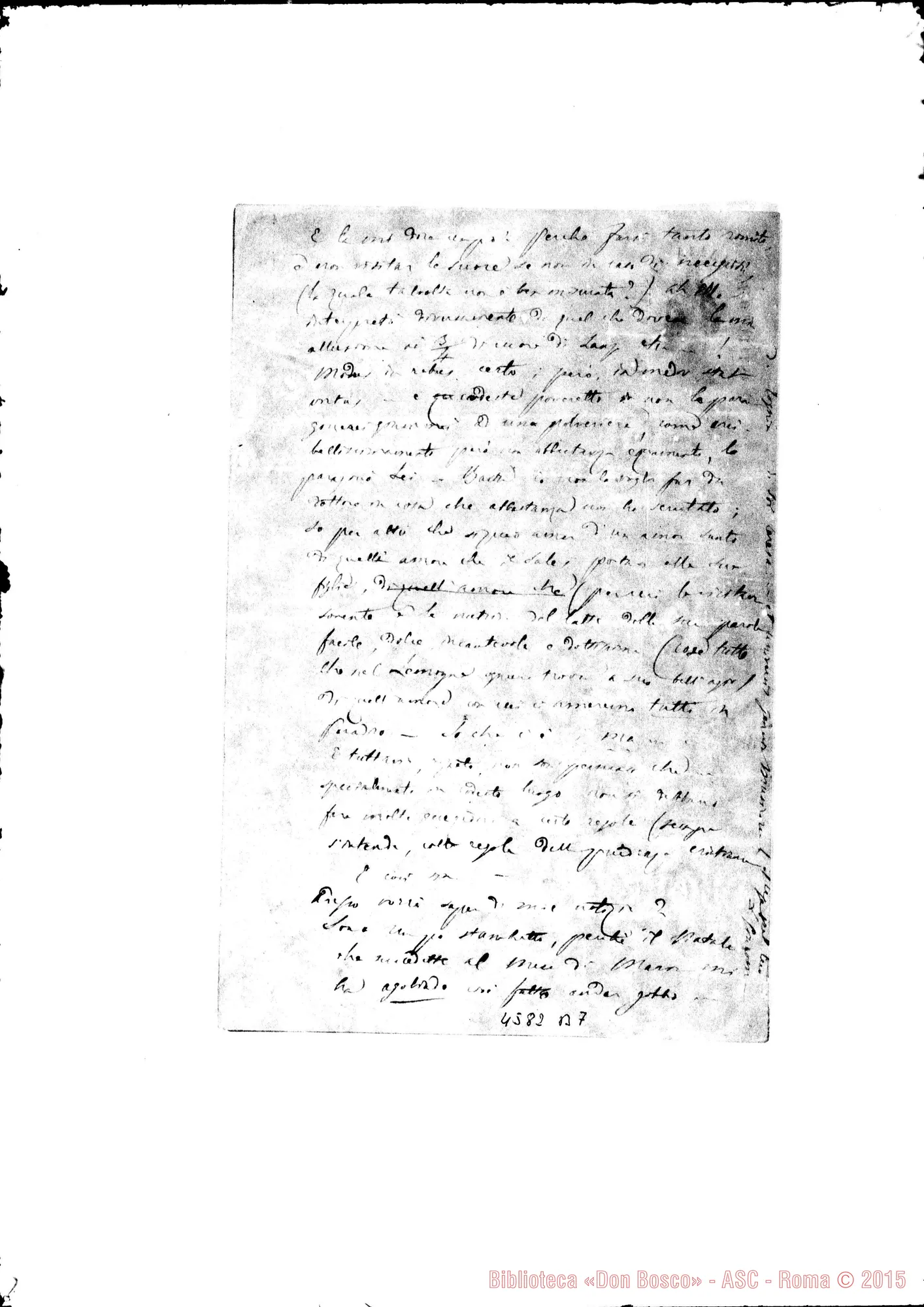 Fotogramma B 7 — M. Mazzarello-D. Lemoyne. Alassio, 17-03-1879. Ms. allogr. All. lett. di D. Costamagna a D. Lemoyne: Buenos A., 30-12-1878, con copia dt.