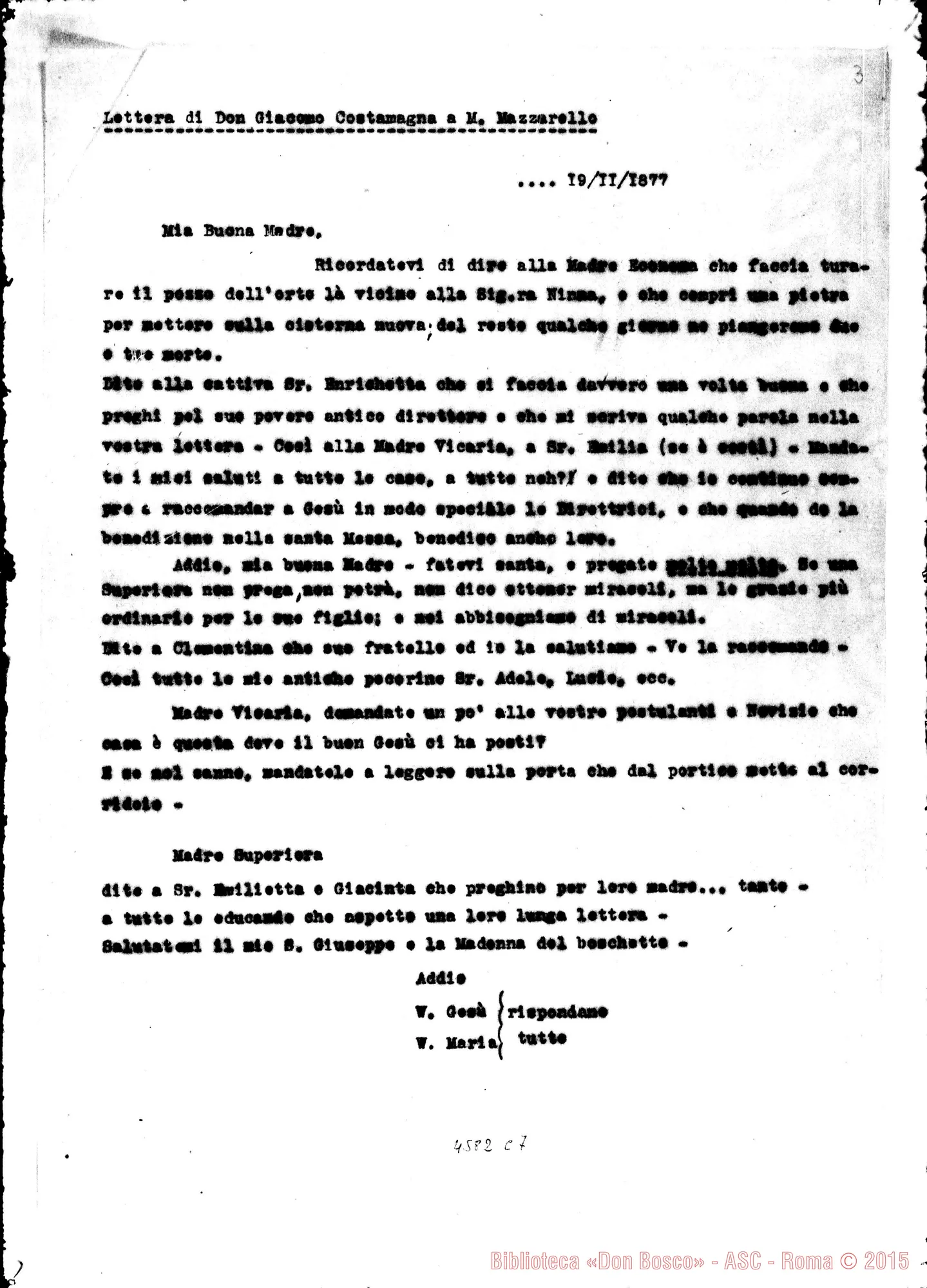 Fotogramma C 7 — D. Costamagna-M. Mazzarello. 19-11-1877. All. trascrizione
