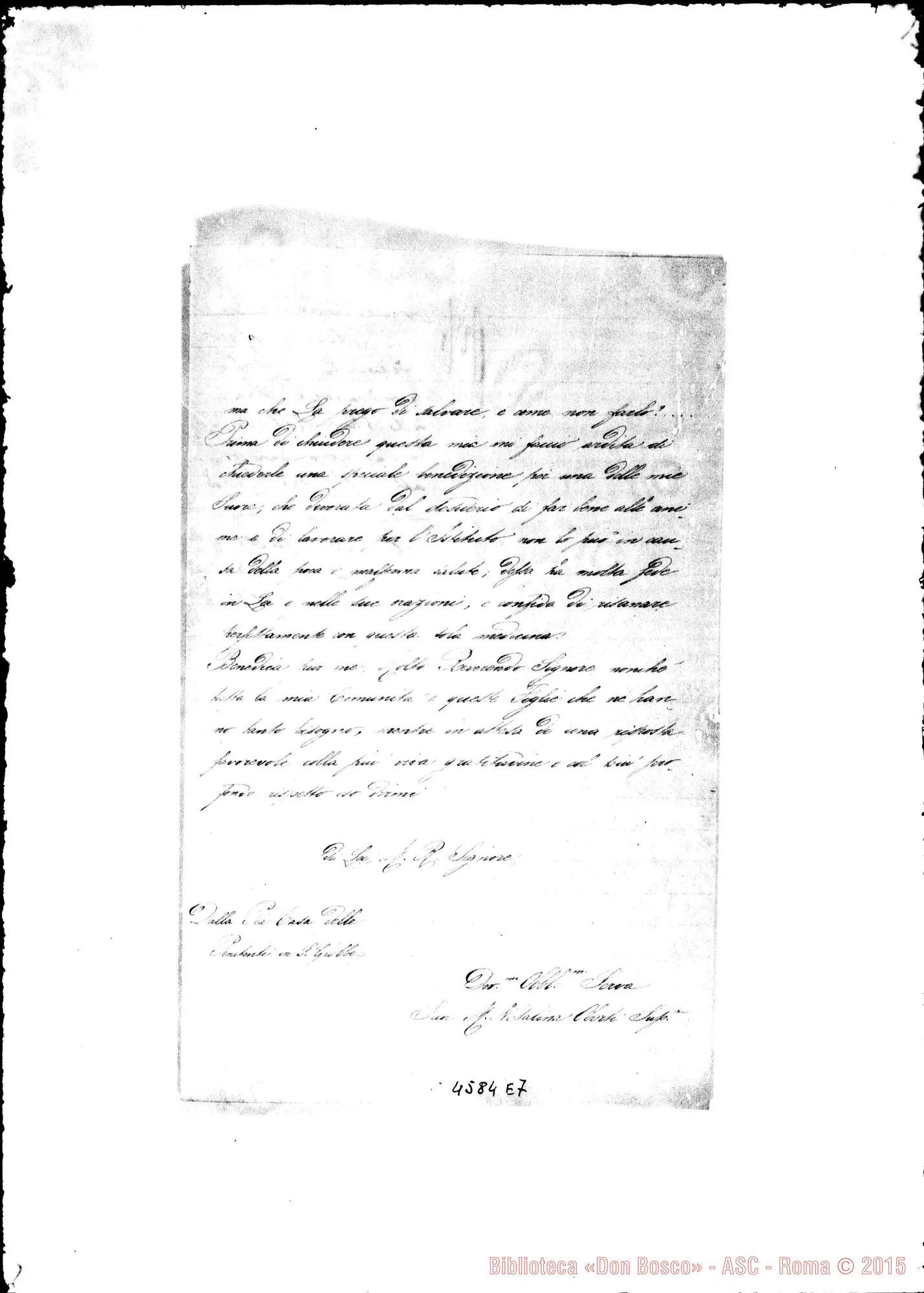 Fotogramma E 7 — Oberti Natalina Maria, suora Sup. Venezia, 23-08-1883. Per ammissione nelle F.M.A.