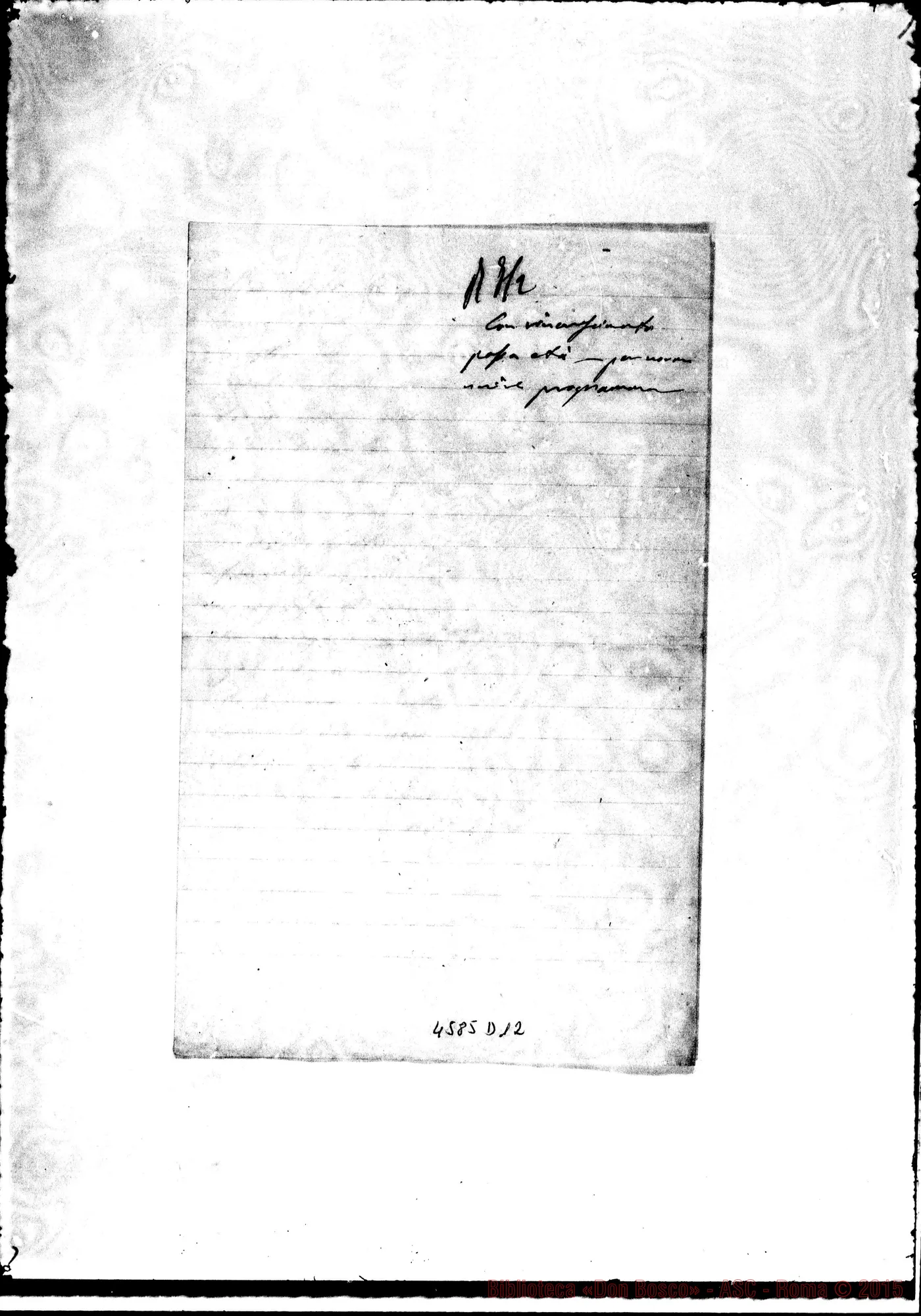 Fotogramma D 12 — Zardini Luigi, sac. Marano, 2-02-1883. Domanda di ammissione alle F.M.A.