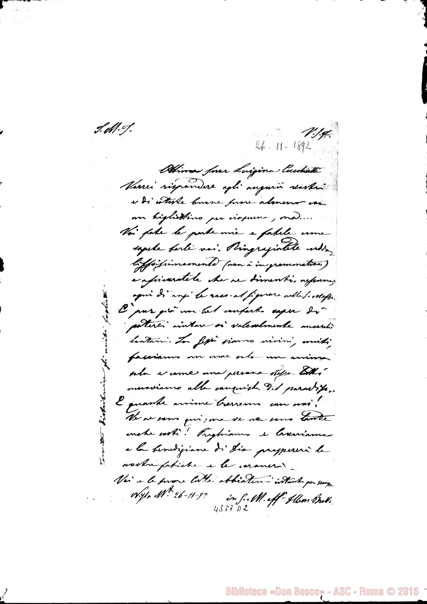 Fotogramma D 2 — n « -Cucchietti Luigia, suora. Nizza Monf., 16-11-1892