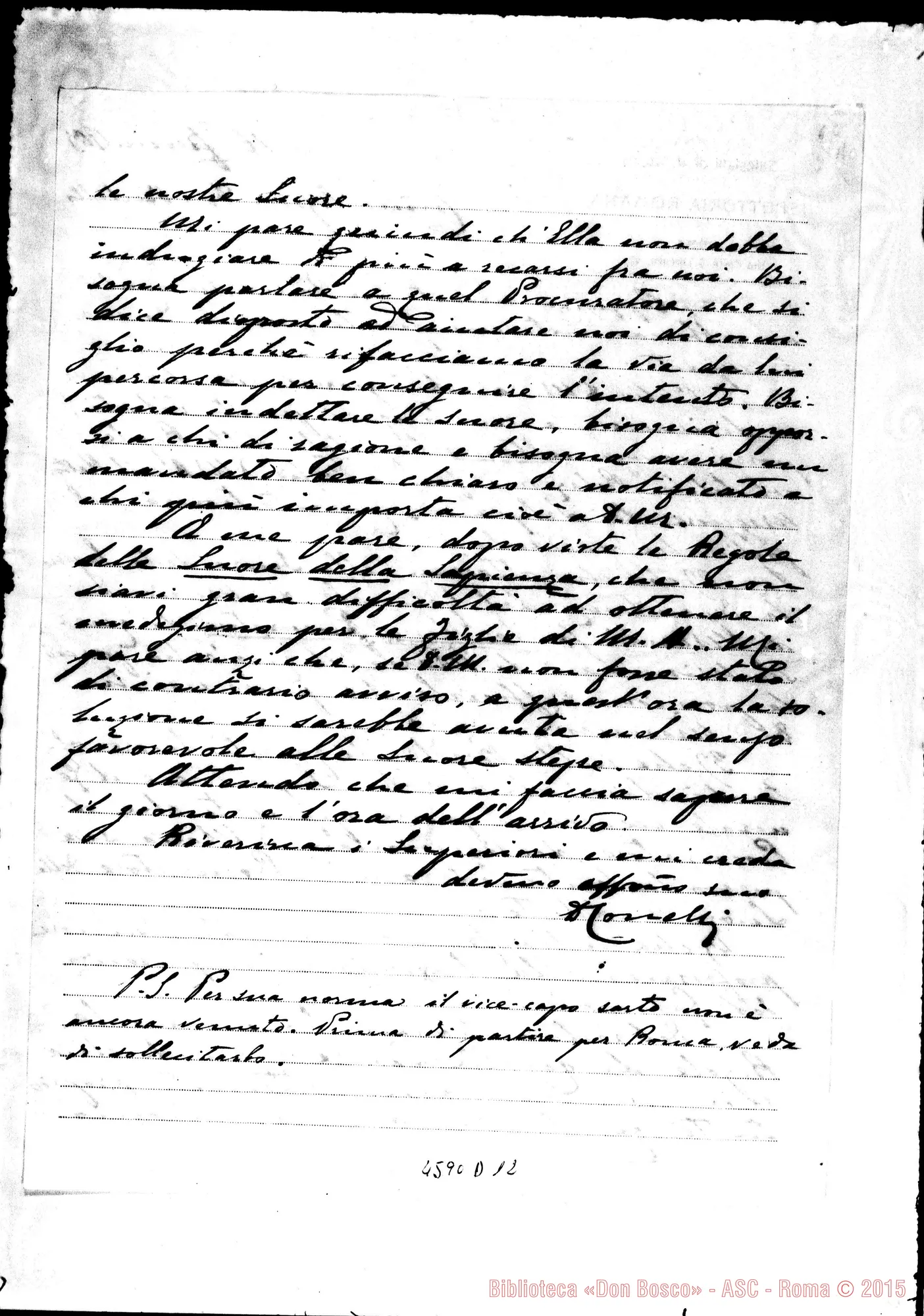 Fotogramma D 12 — Conelli Arturo, SDB-Bertello Giuseppe, SDB. Roma, 16-12-1905