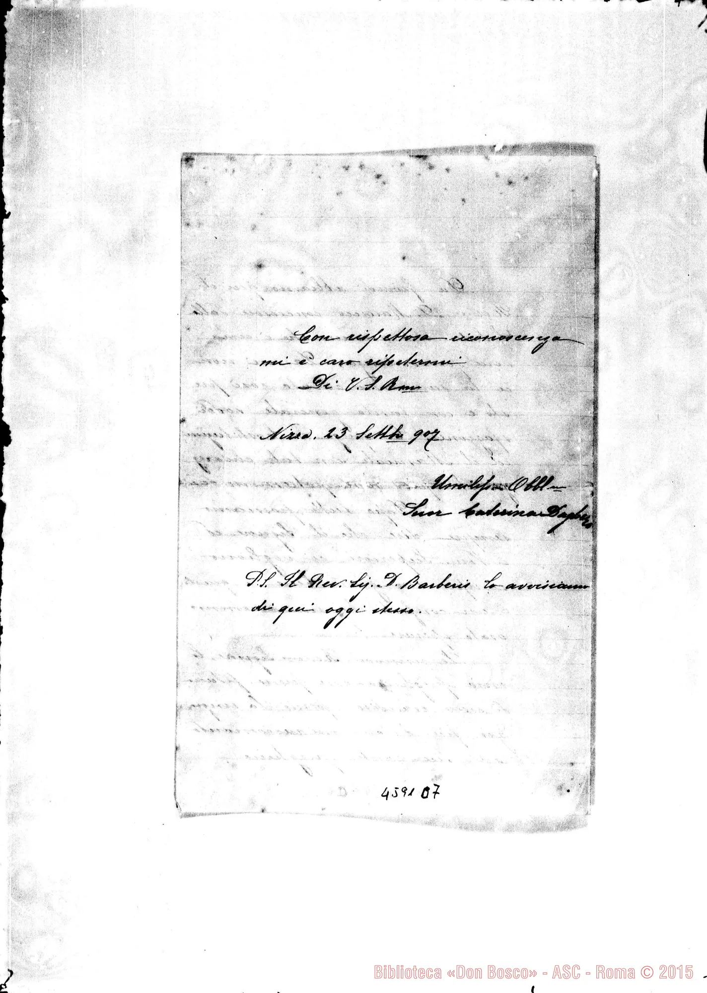 Fotogramma C 7 — Daghero Caterina, suora-Albera Paolo. Nizza Monf., 23-09-1907
