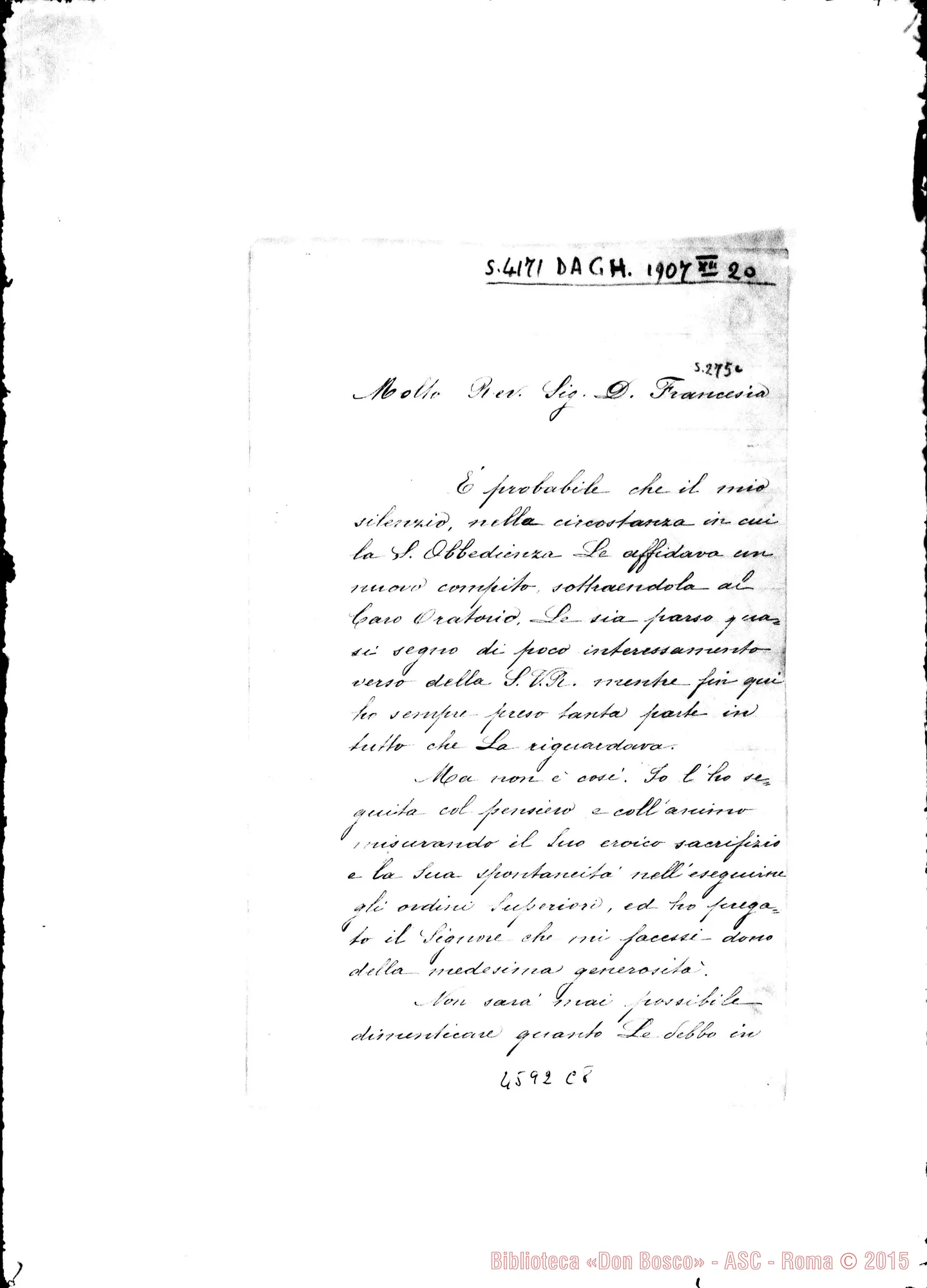 Fotogramma C 8 — « « -Francesia Giovanni, SDB. Nizza Monf., 20-12-1907