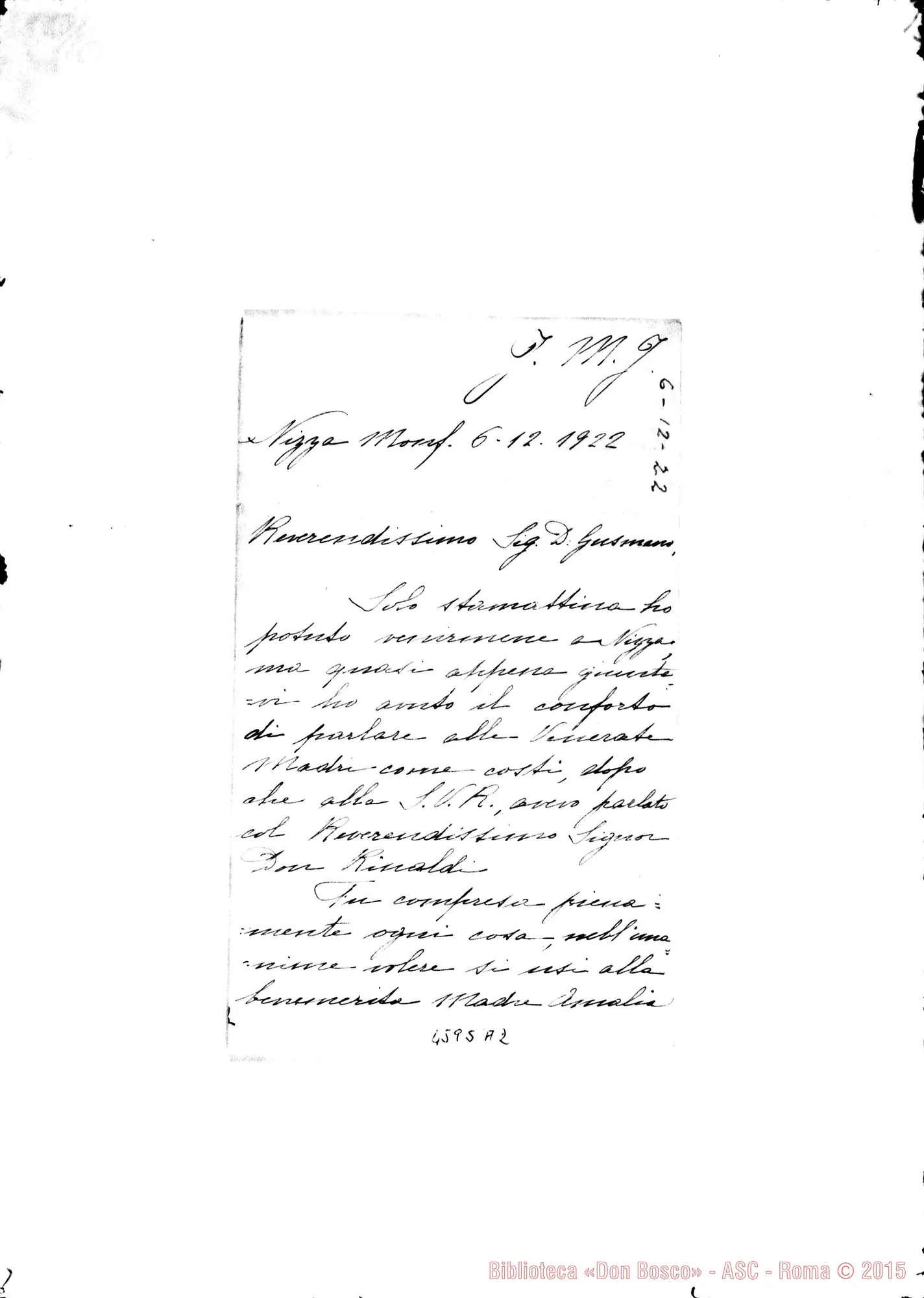 Fotogramma A 2 — « « « « Nizza Monf., 6-12-1922