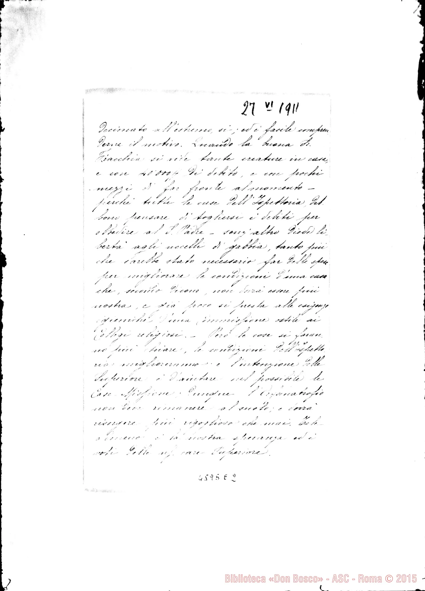 Fotogramma E 2 — « « -Cagliero Giov., mons. Patagones, 27-06-1911