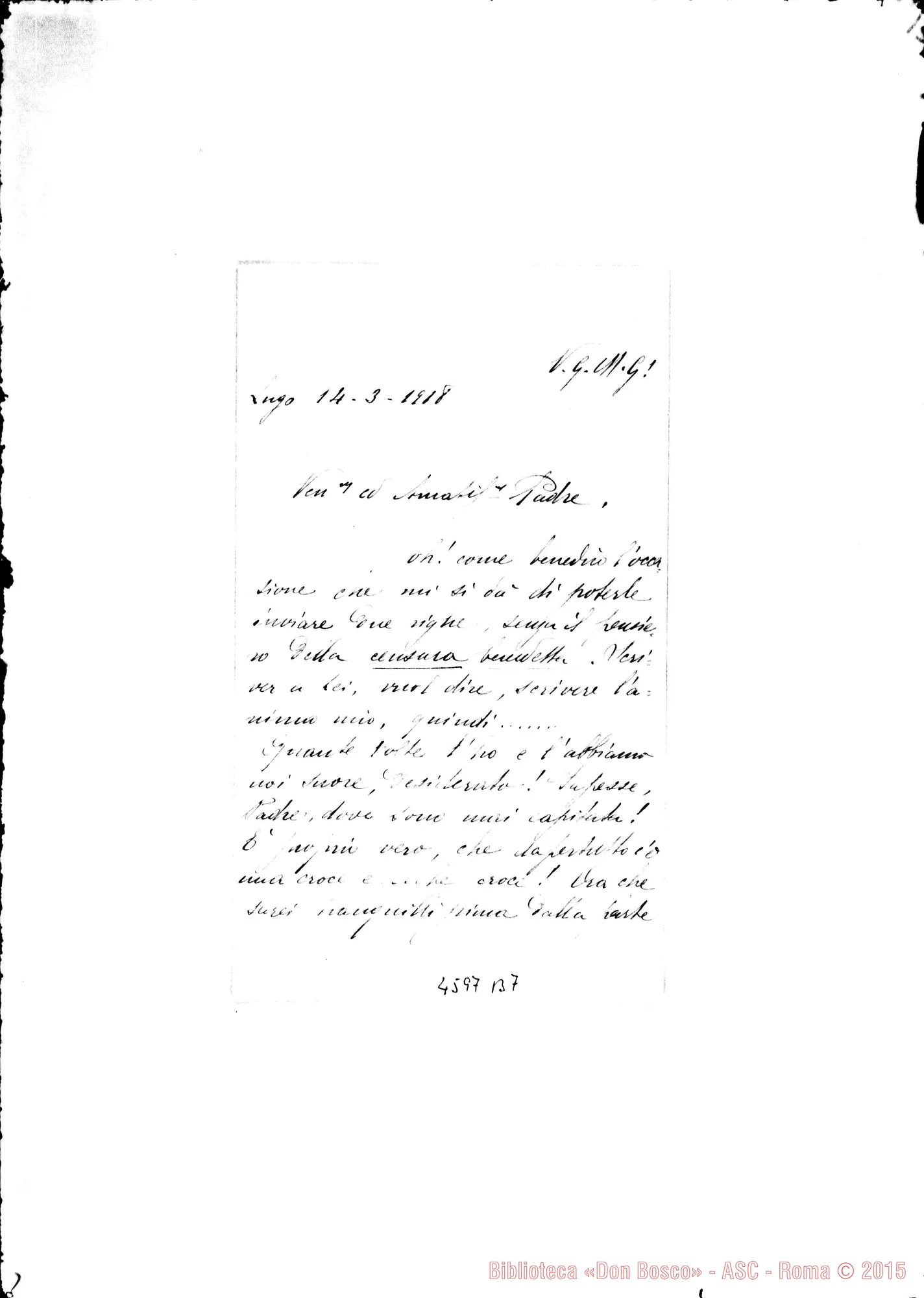 Fotogramma B 7 — Maccone Ottavia, suora-Albera Paolo. Lugo, 14-03-1918