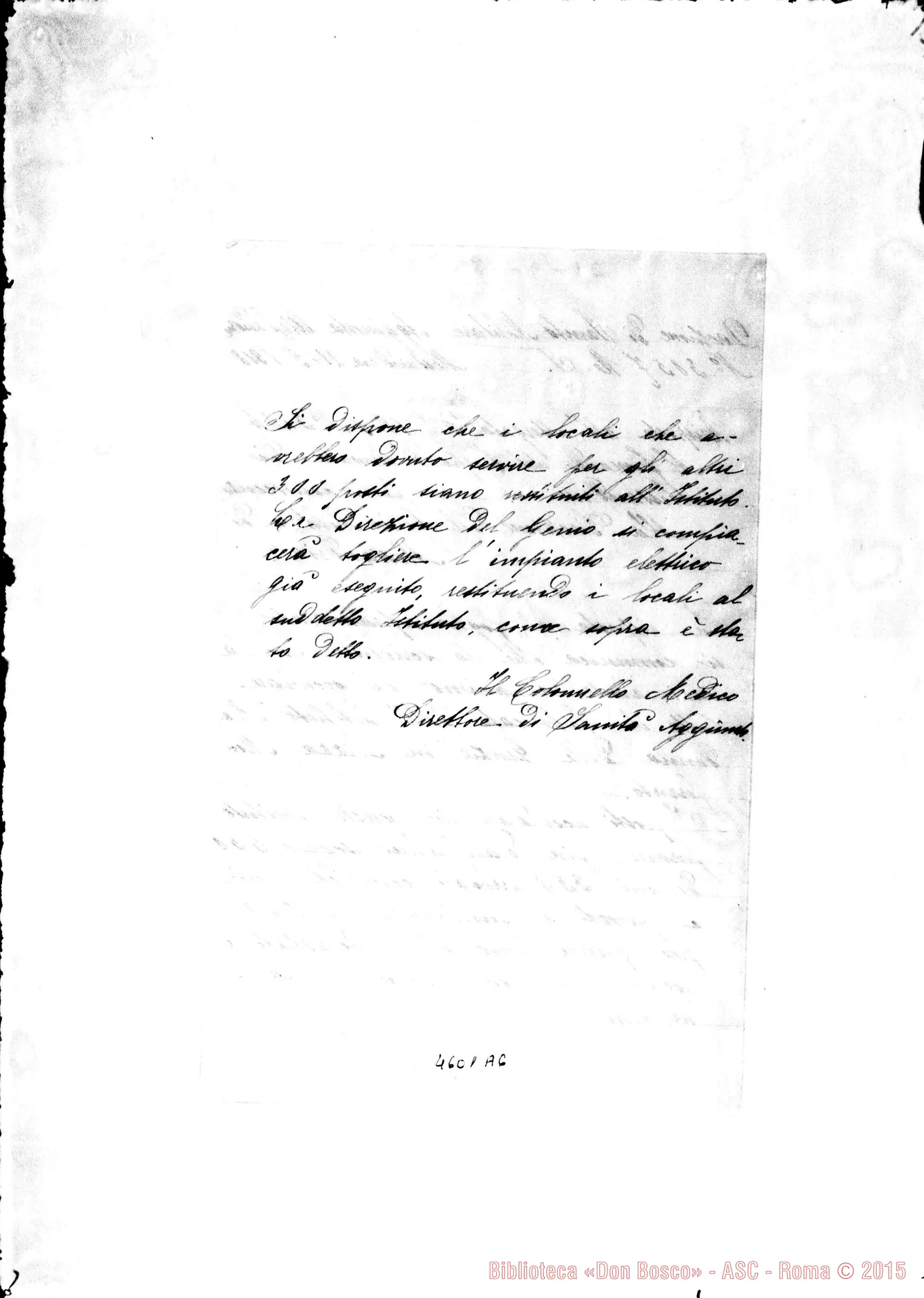 Fotogramma A 6 — Rinaudo Costanzo, SDB-Albera Paolo. Nizza Monf., 2-09-1918. All. corrispondenza circa la vertenza alPAutorità Civ. per restituzione dei locali requisiti