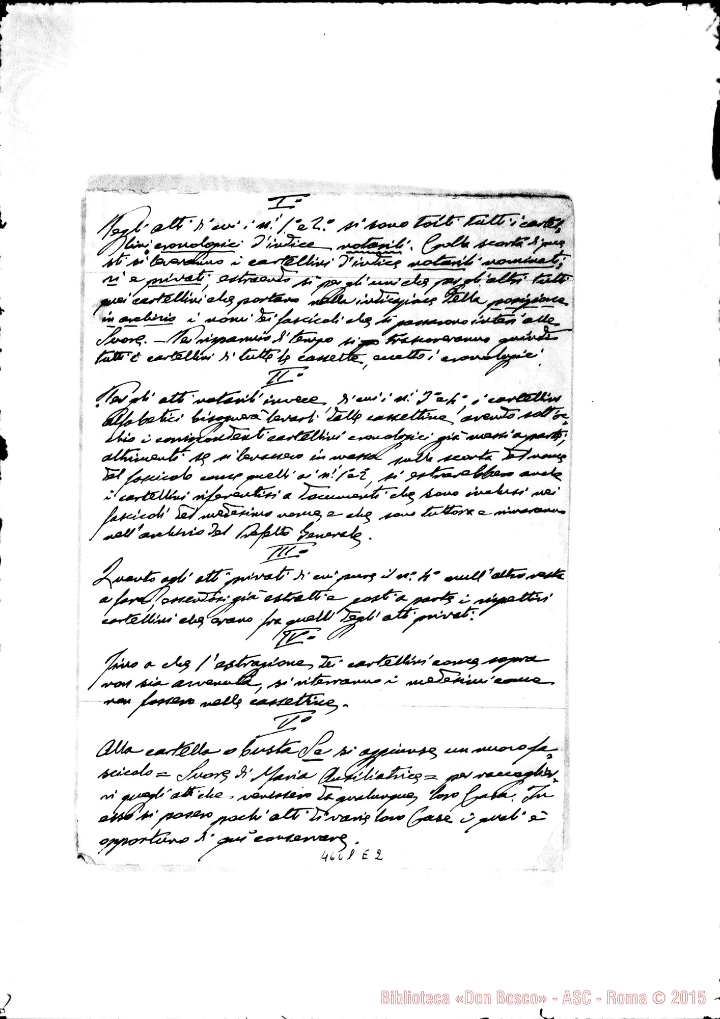 Fotogramma E 2 — Salesiani-Suore F.M.A.: Promemoria di consegna di documenti, nel 1906
