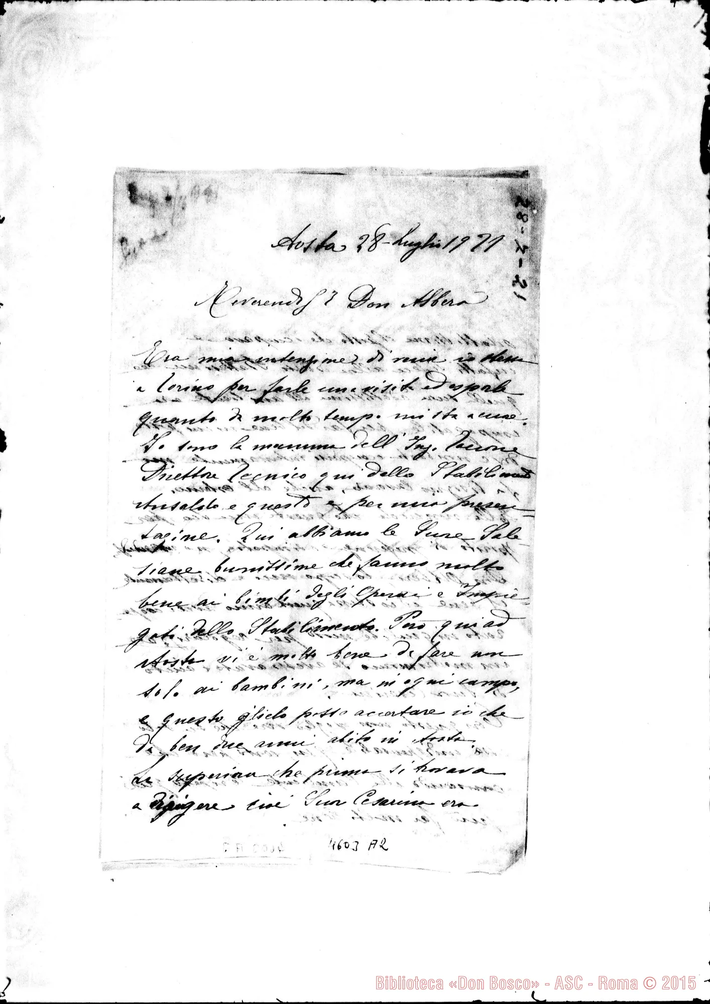 Fotogramma A 2 — Taccone Luisa-Albera Paolo. Aosta, 28-07-1921