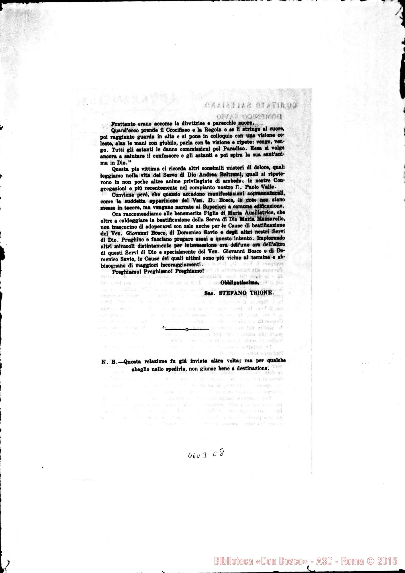 Fotogramma C 8 — « « : Apparizione del Ven. D. Bosco. Stampato, 24-07-1924