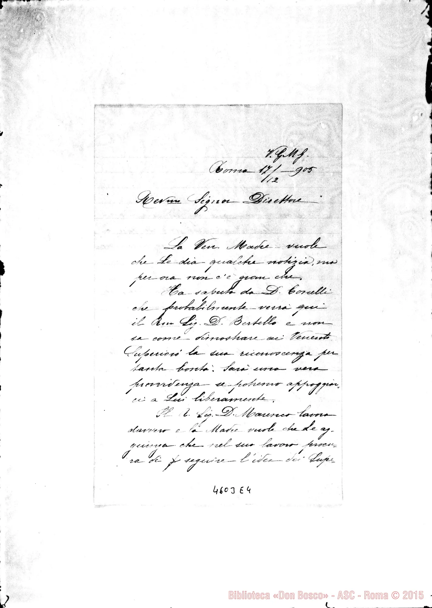 Fotogramma E 4 — « « -Bretto Clemente. Roma, 17-12-1905