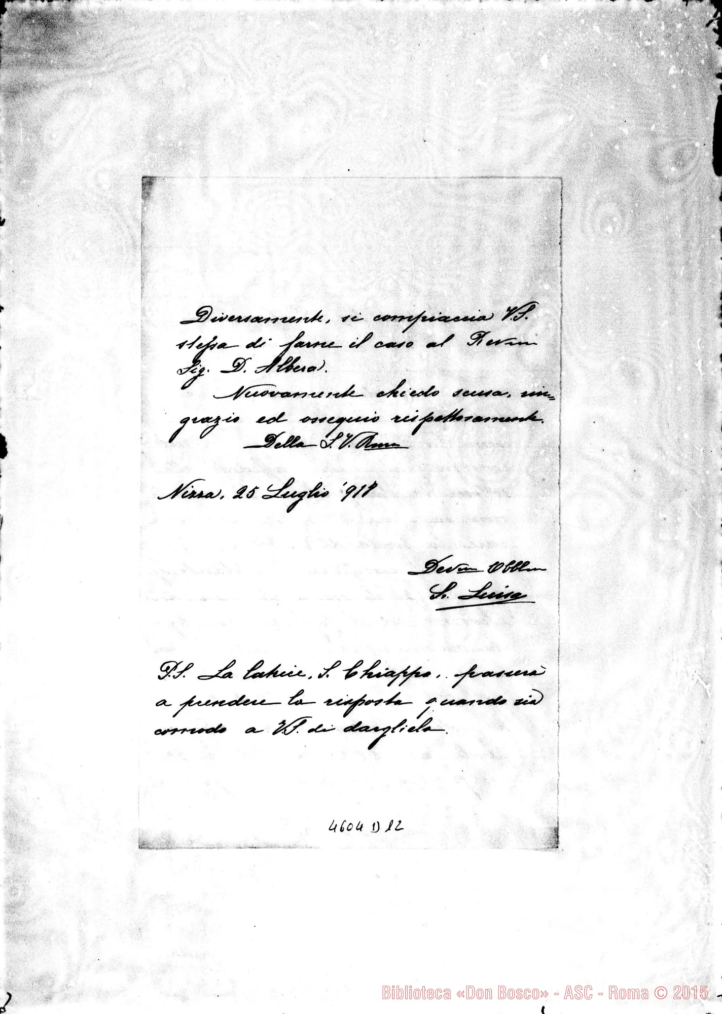 Fotogramma D 12 — « « « « Nizza Monf., 25-07-1918