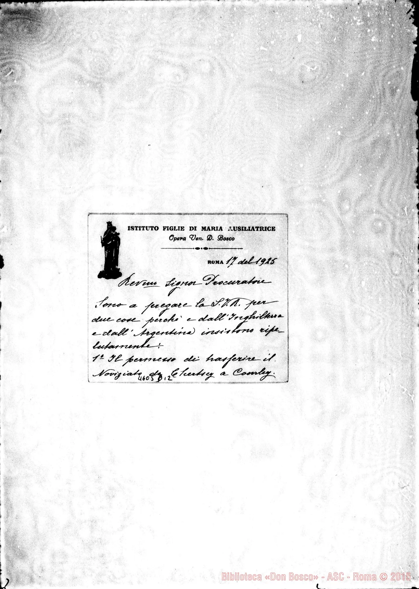 Fotogramma D 12 — « « -Tomasetti Francesco. Roma, 17-01-1925