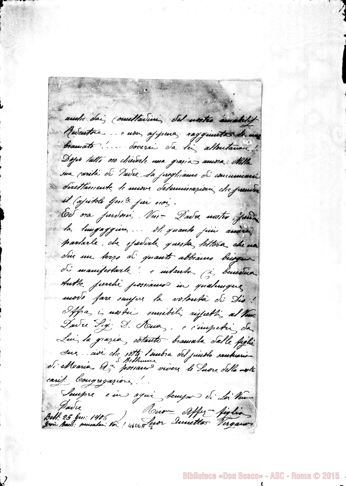 Fotogramma A 7 — Vergano Annetta, suora-Rua Michele. Betlemme, 25-01-1906. All. rei. di D. Gatti Carlo