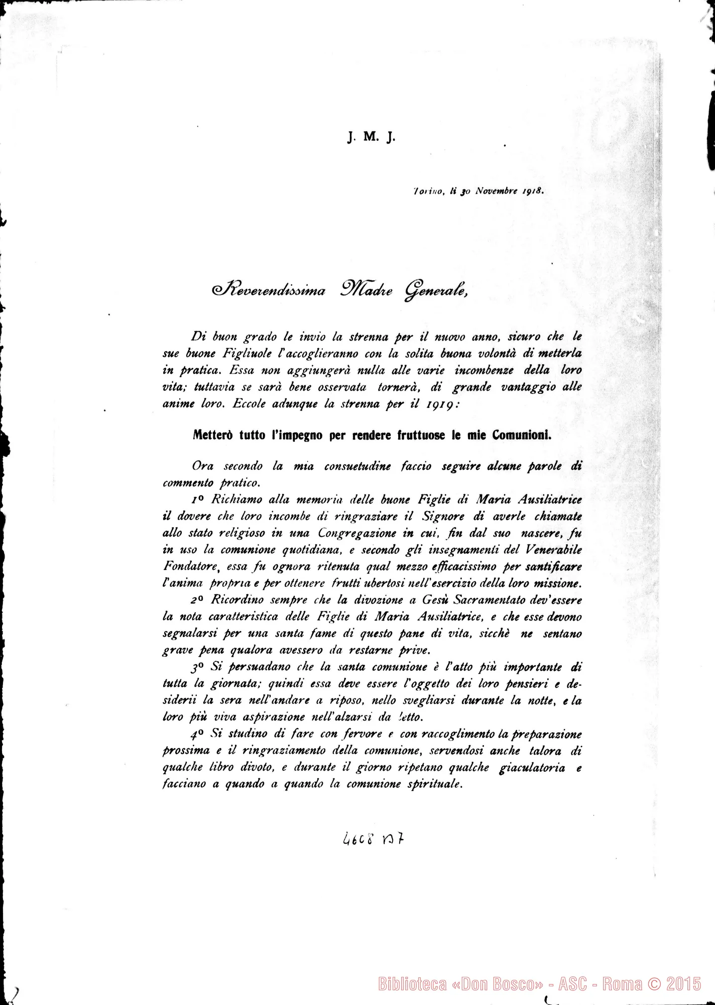 Fotogramma B 7 — 30-11-1918: Strenna: «Metterò tutto l’impegno per rendere fruttuose le mie Comunioni»