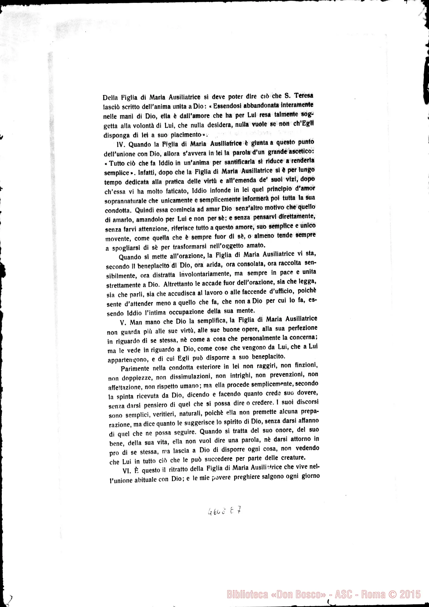 Fotogramma E 7 — 21-11-1923: Strenna: «Unione con Dio nella pratica costante della carità vicendevole». Stampato con appunti ms. autogr. Rinaldi