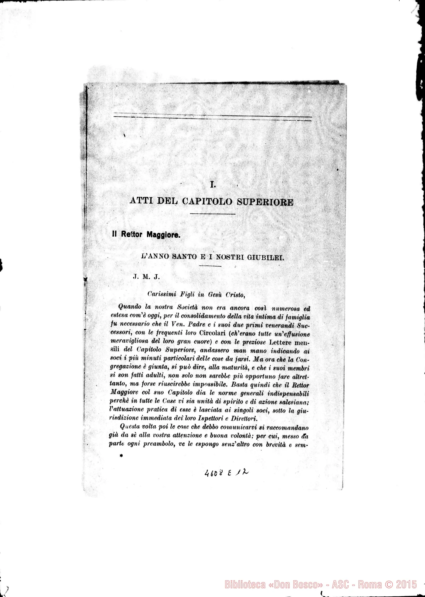 Fotogramma E 12 — 24-10-1924: Strenna: «Fare bene quotidianamente la meditazione… Crescere nella divozione Gesù Sacramentato…»