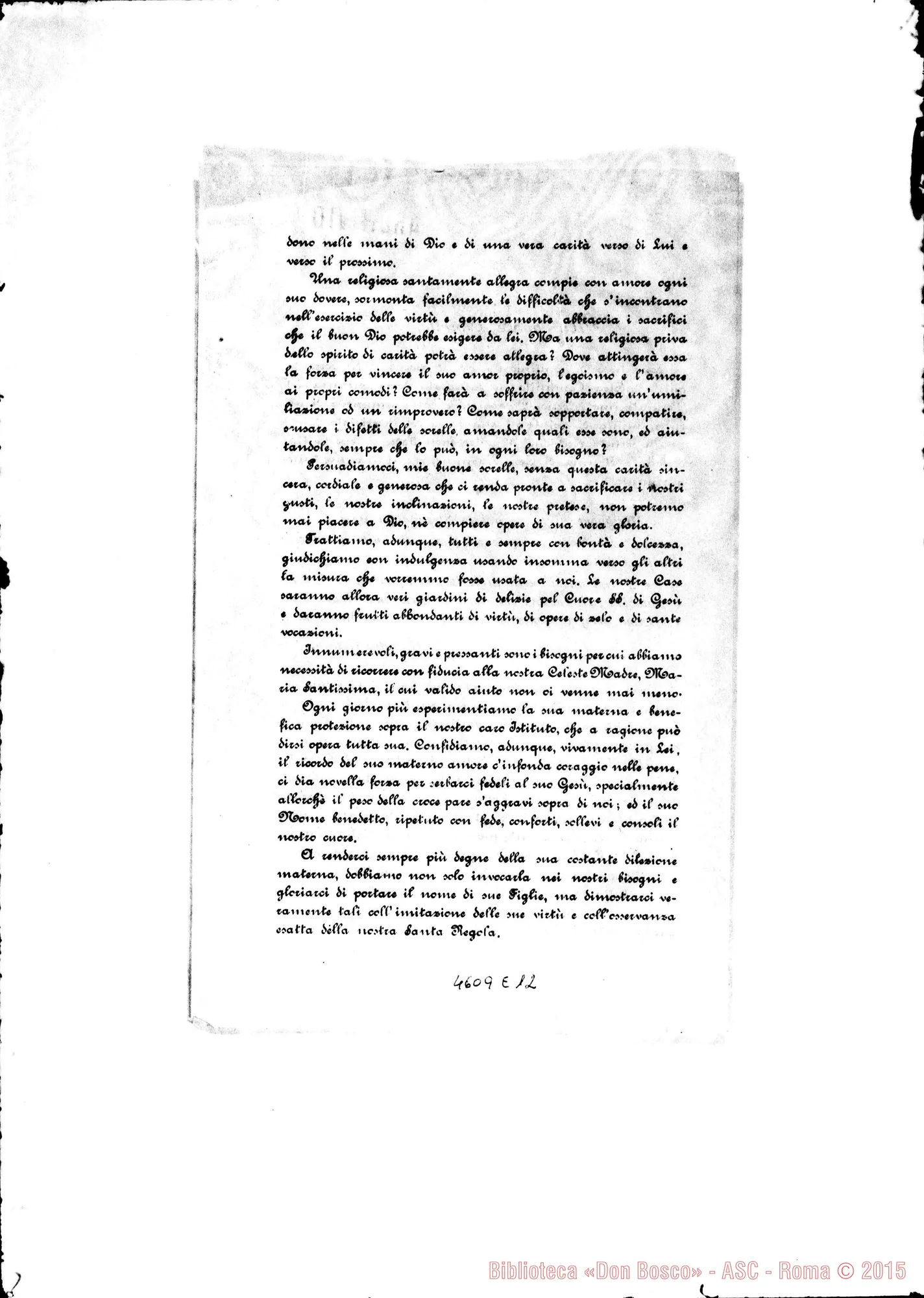 Fotogramma E 12 — 09-01-1902: Strenna: «Servire Gesù in santa allegria, tutte unite nel vincolo della carità…»