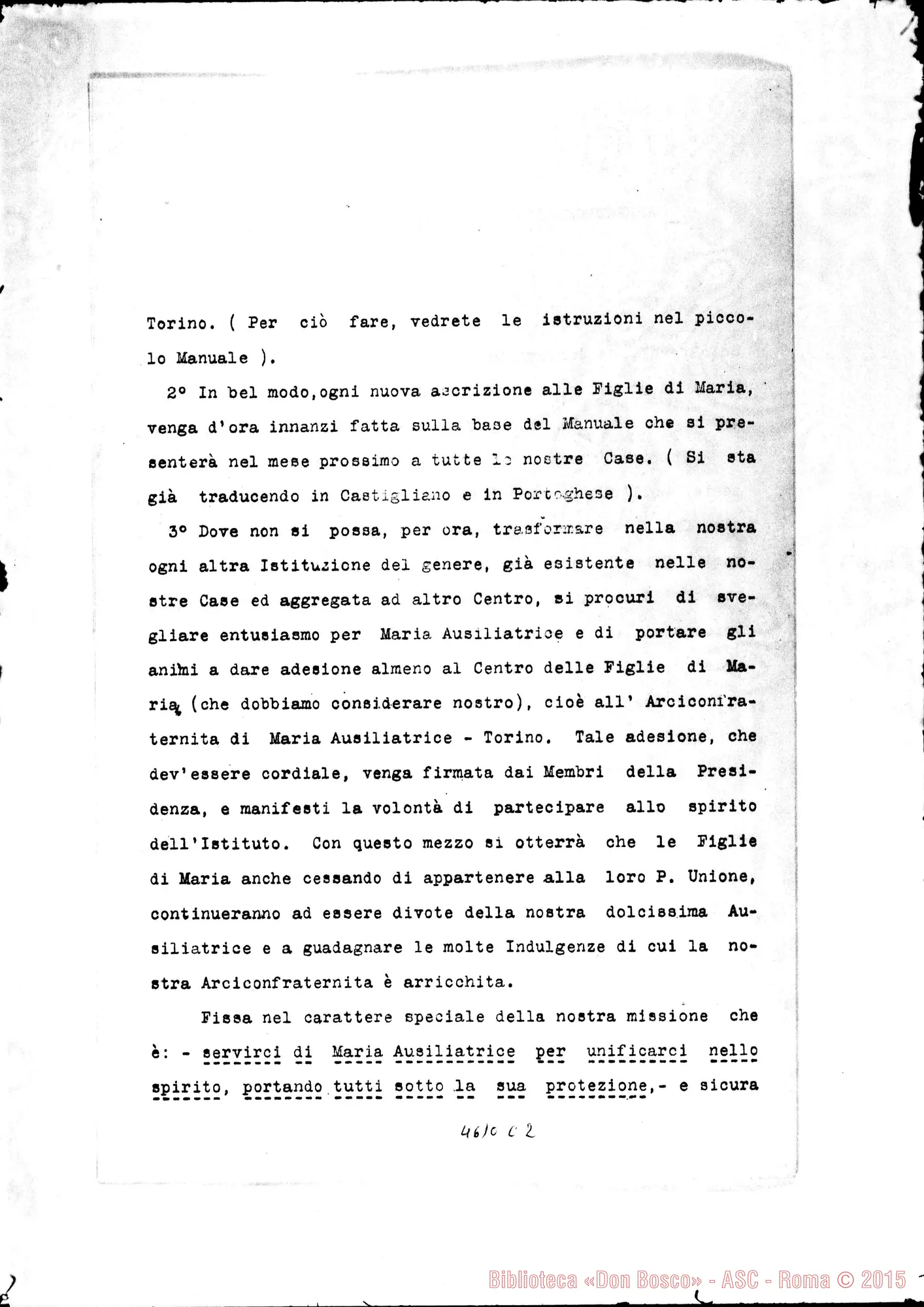 Fotogramma C 2 — 24-04-1914: Sulle ascrizioni alle Figlie di Maria Ausiliatrice