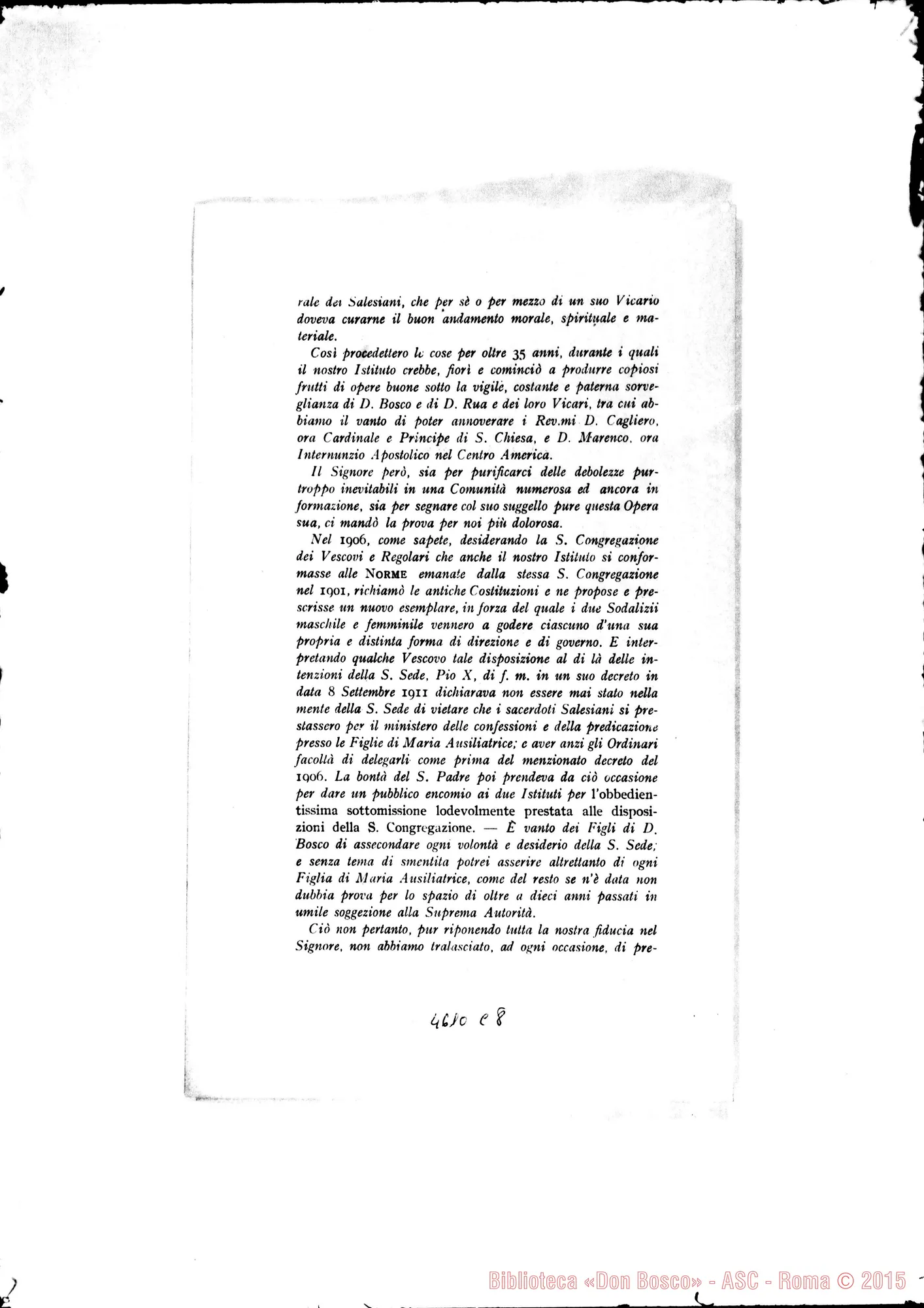 Fotogramma C 8 — 01-11-1917: Benedetto XV E l’istituto delle F.M.A.