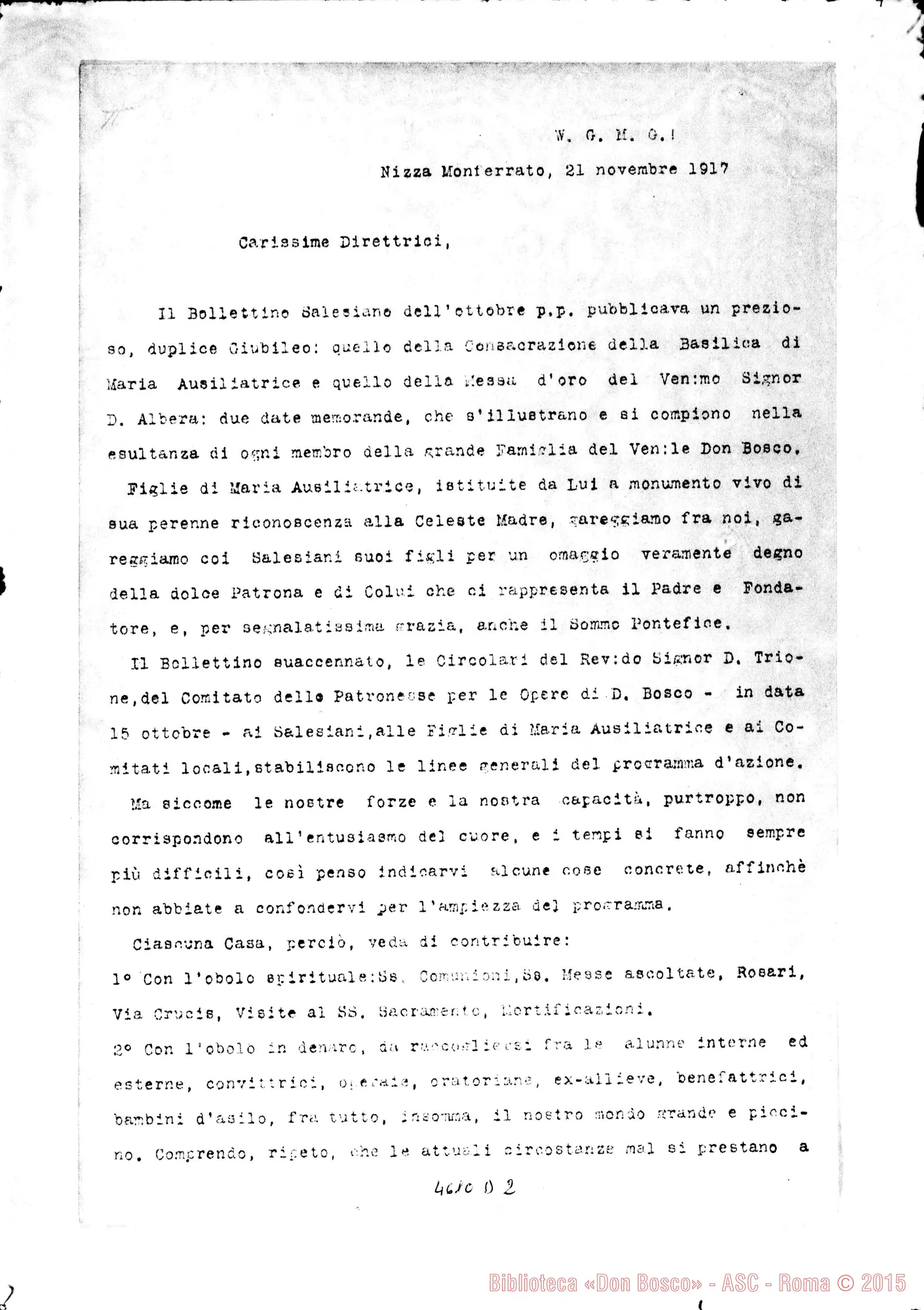 Fotogramma D 2 — 21-11-1917: Giubilei: Consacrazione della Basilica di M.A. E Nozze d’Oro di D. Albera