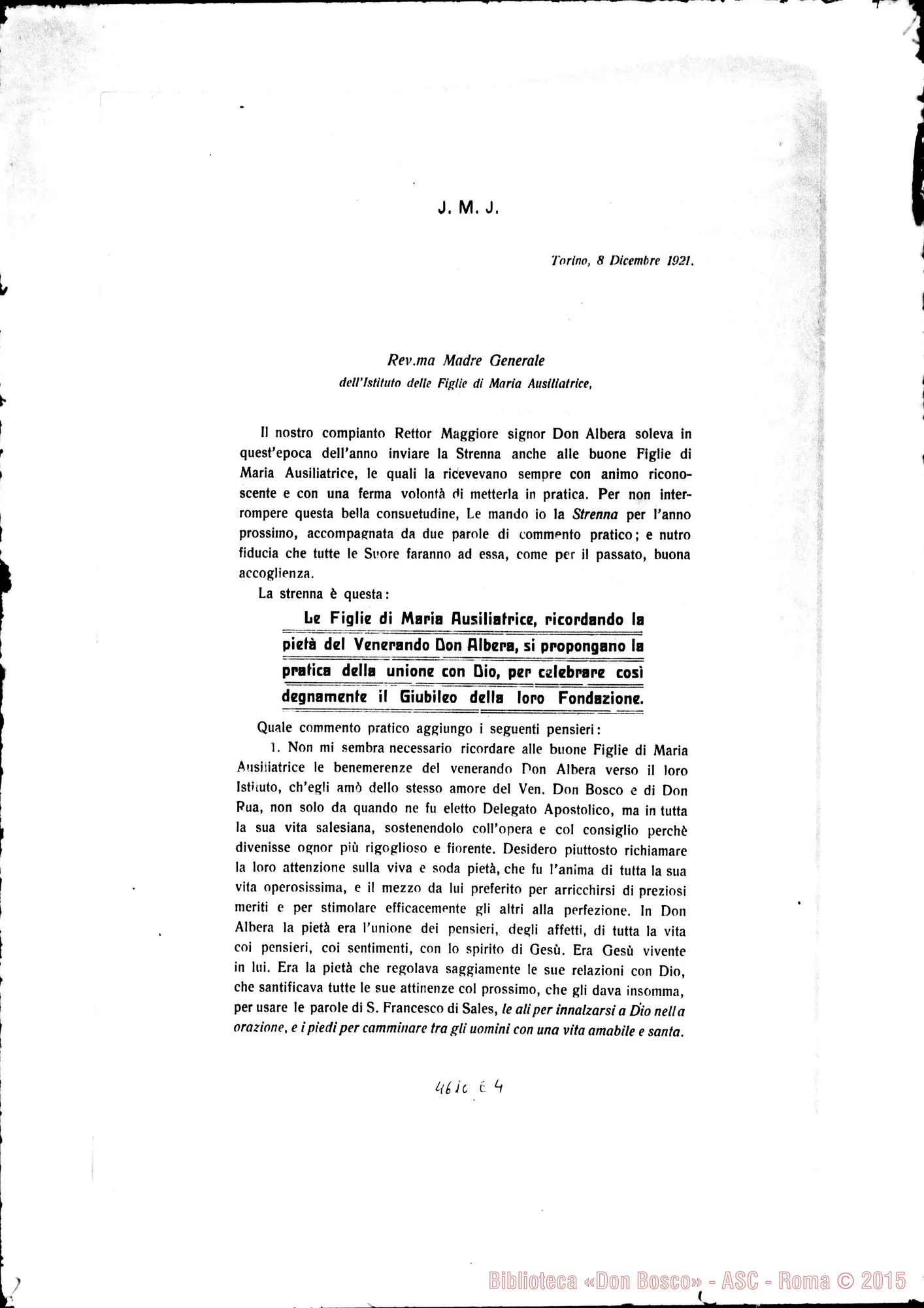 Fotogramma E 4 — 24-12-1921: Presenta la Strenna di D. Rinaldi. Cfr. 4608 C 11