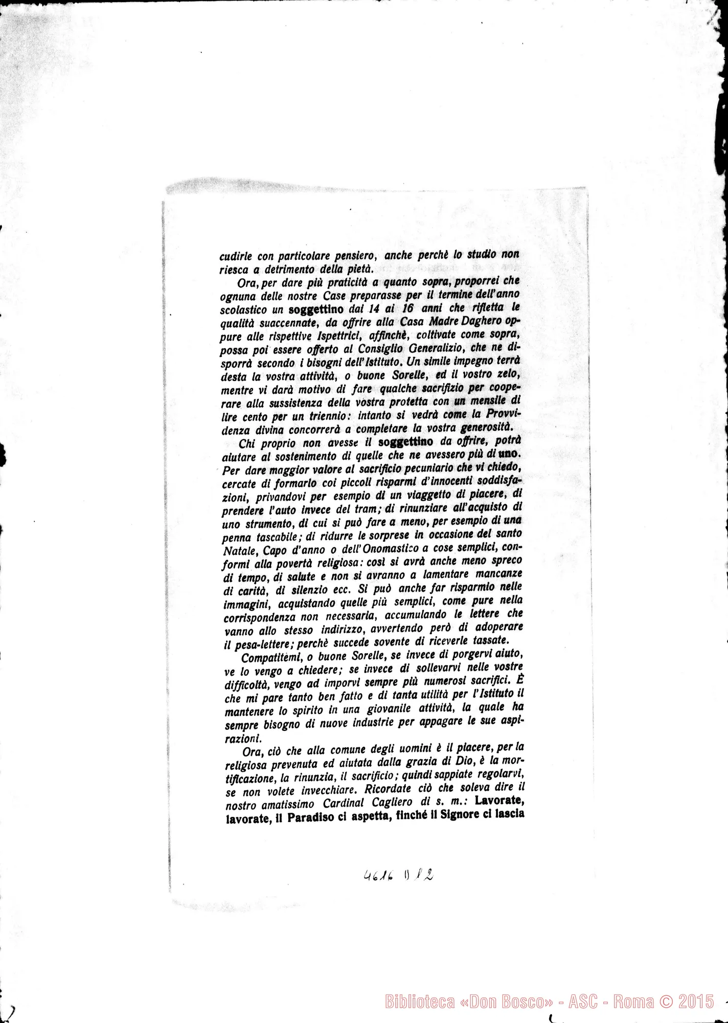 Fotogramma D 12 — 24-11-1928: Sulle vocazioni