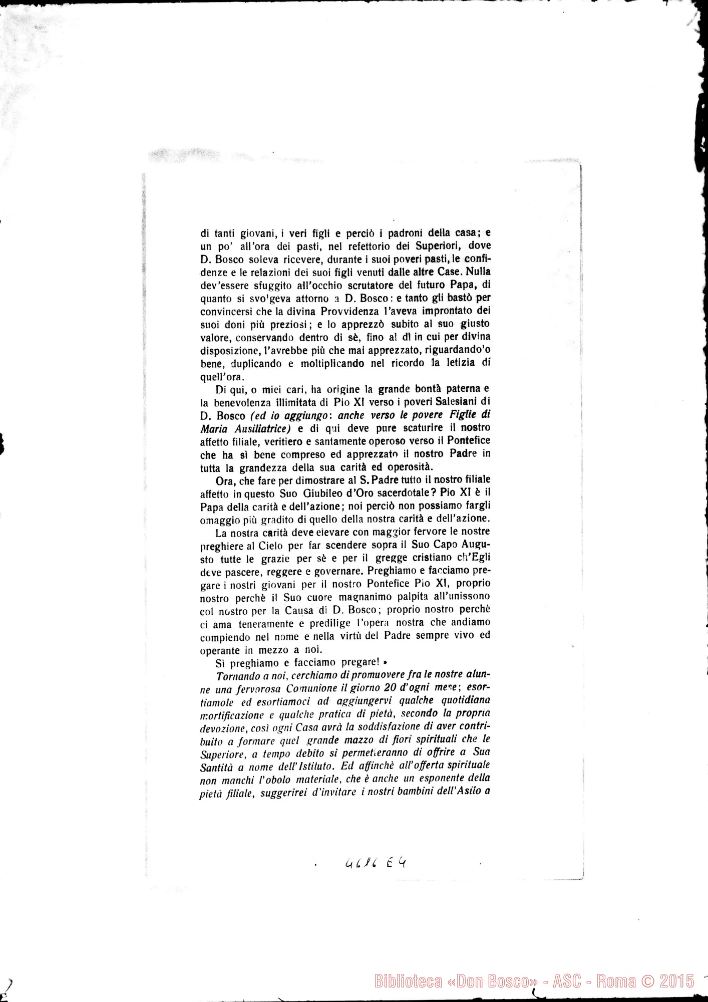 Fotogramma E 4 — 24-02-1929: Avere speciale divozione al Papa