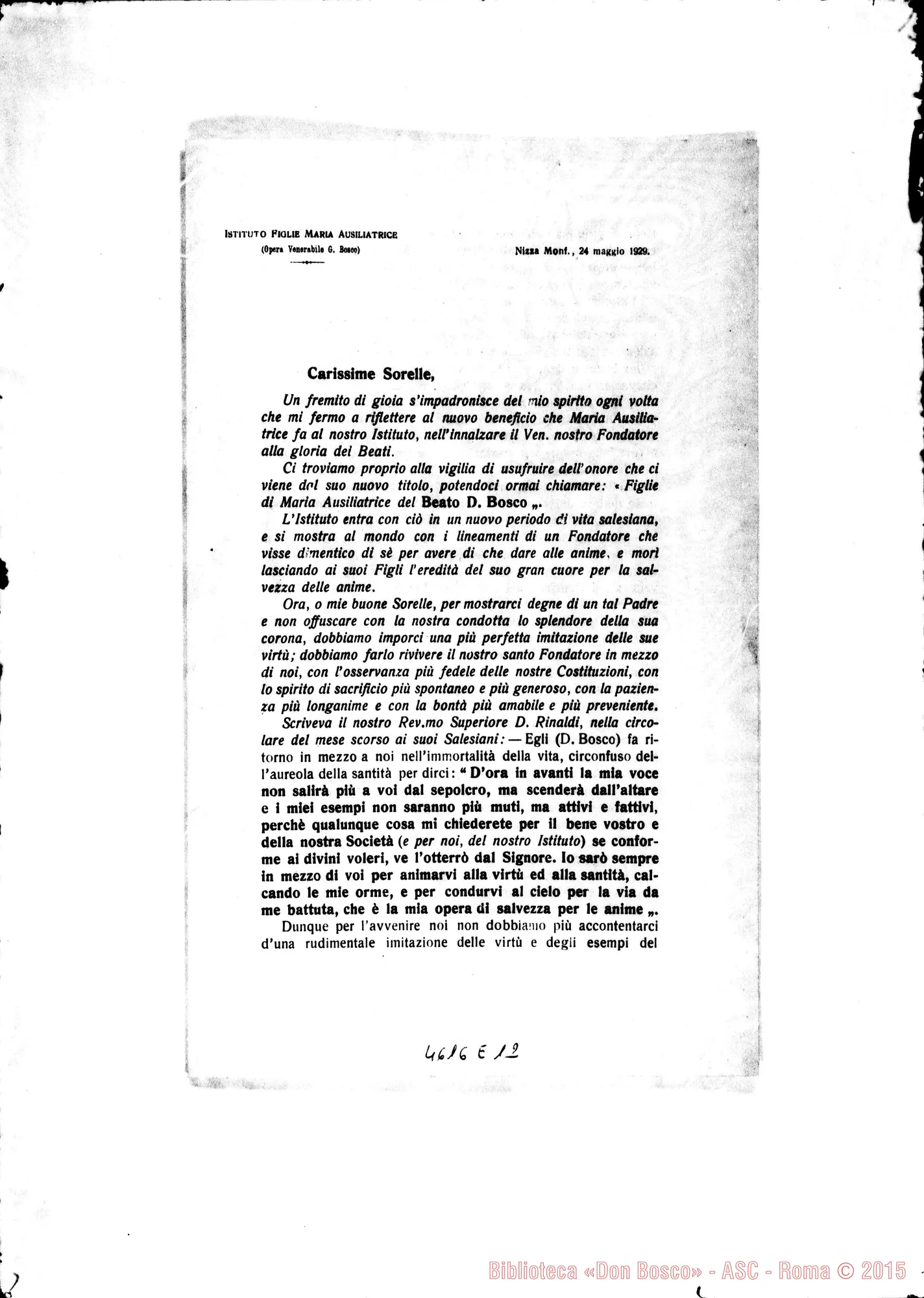 Fotogramma E 12 — 24-05-1929: Don Bosco beatificato