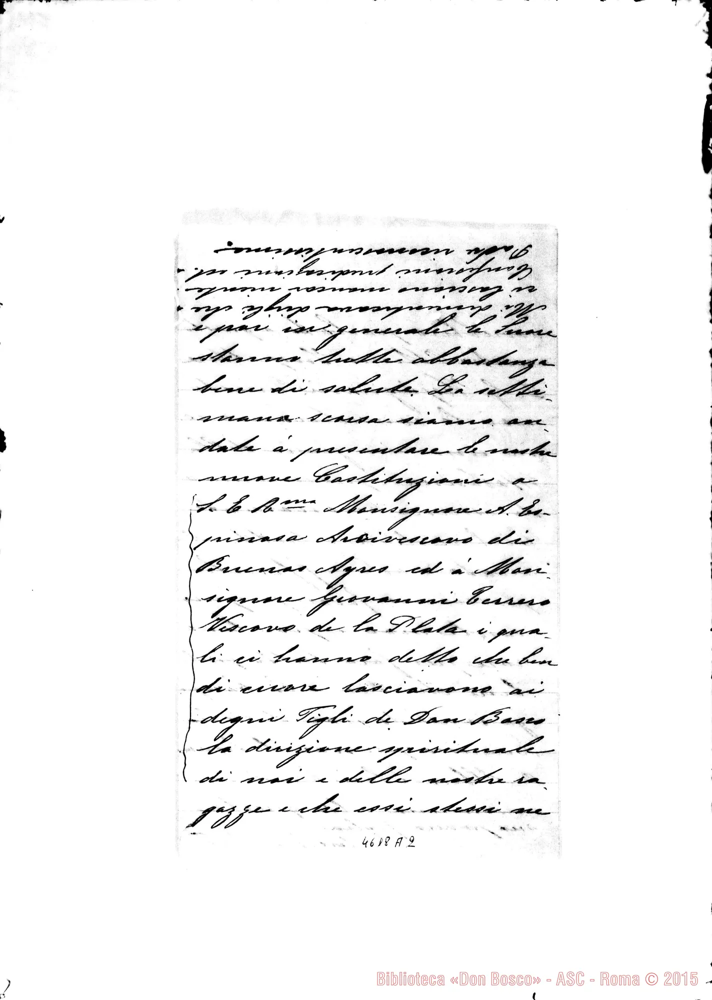 Fotogramma A 2 — La Piata: Fracchia Emilia, suora-Don Rua. Almagro, 23-01-1907 Autogr. Rua