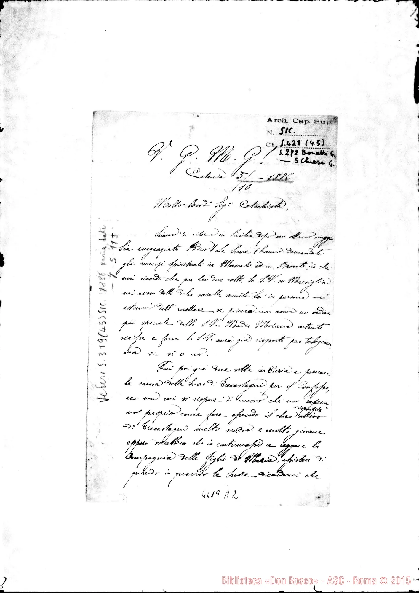 Fotogramma A 2 — « « « Catania, 5-10-1886
