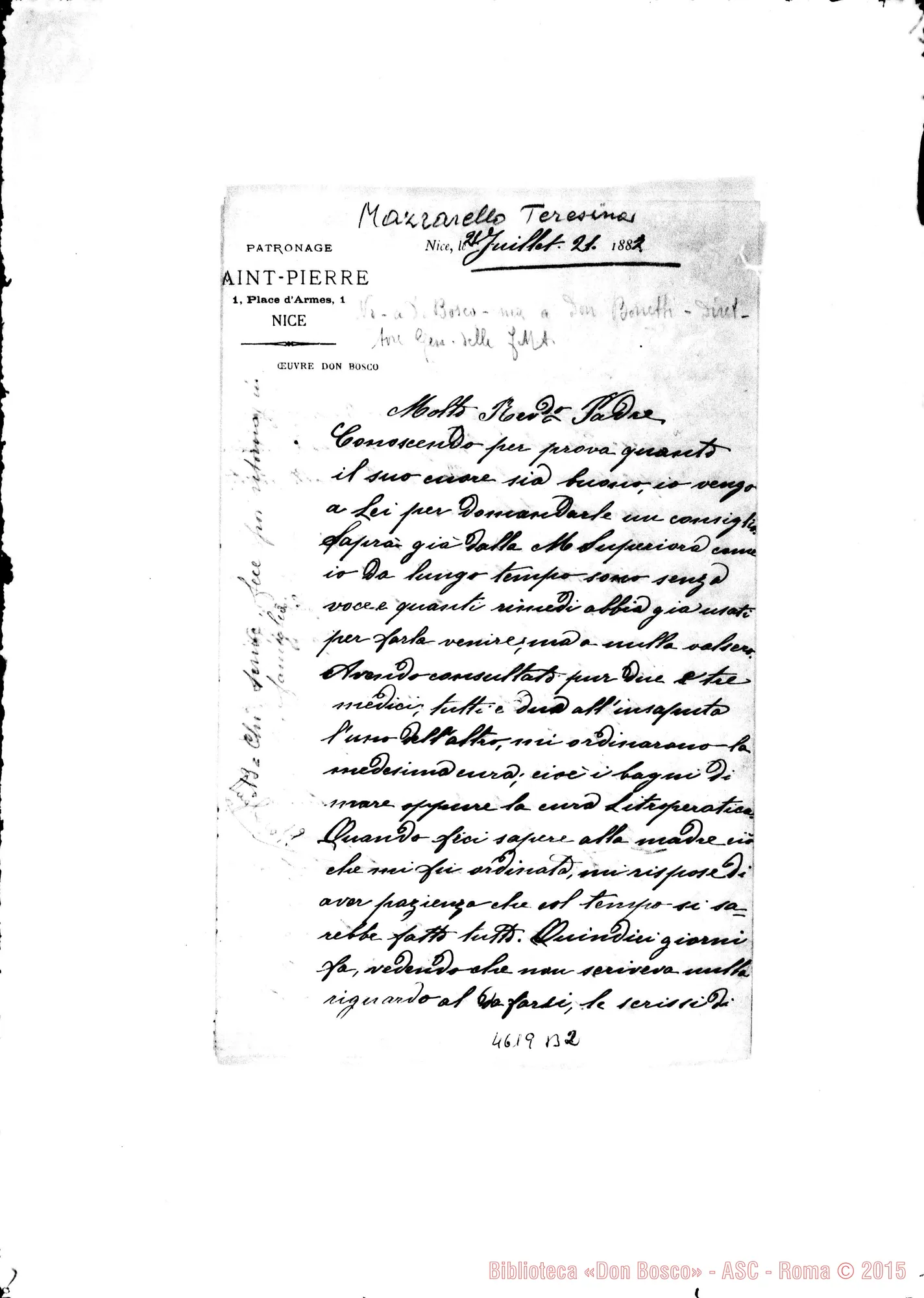 Fotogramma B 2 — Mazzarello Teresina, suora-Bonetti. Nice, 21-07-1887